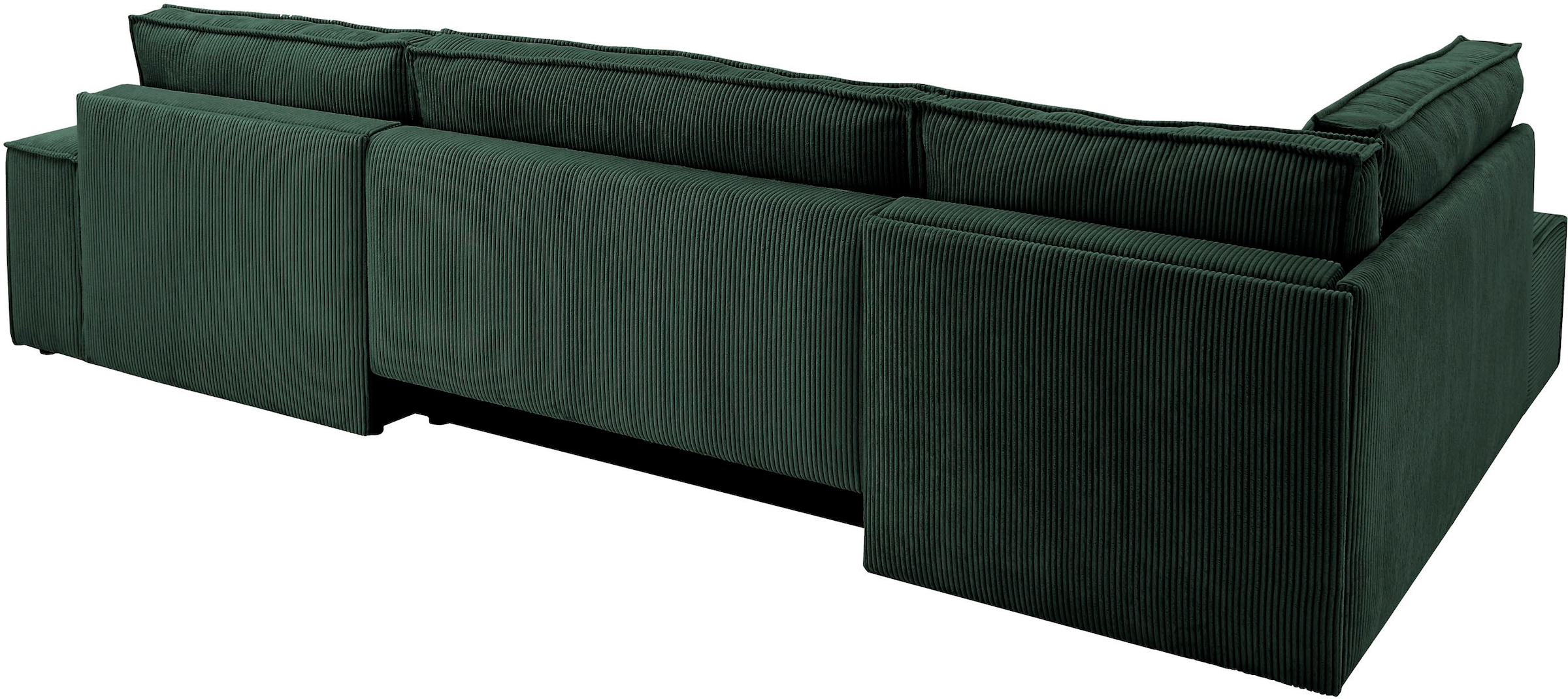 Home affaire Wohnlandschaft »SHERWOOD XXL 329 cm, U-Form, Schlafsofa,«, Schlaffunktion m. Bettkasten (194x139 cm), Cord, Vintage, Samtvelours