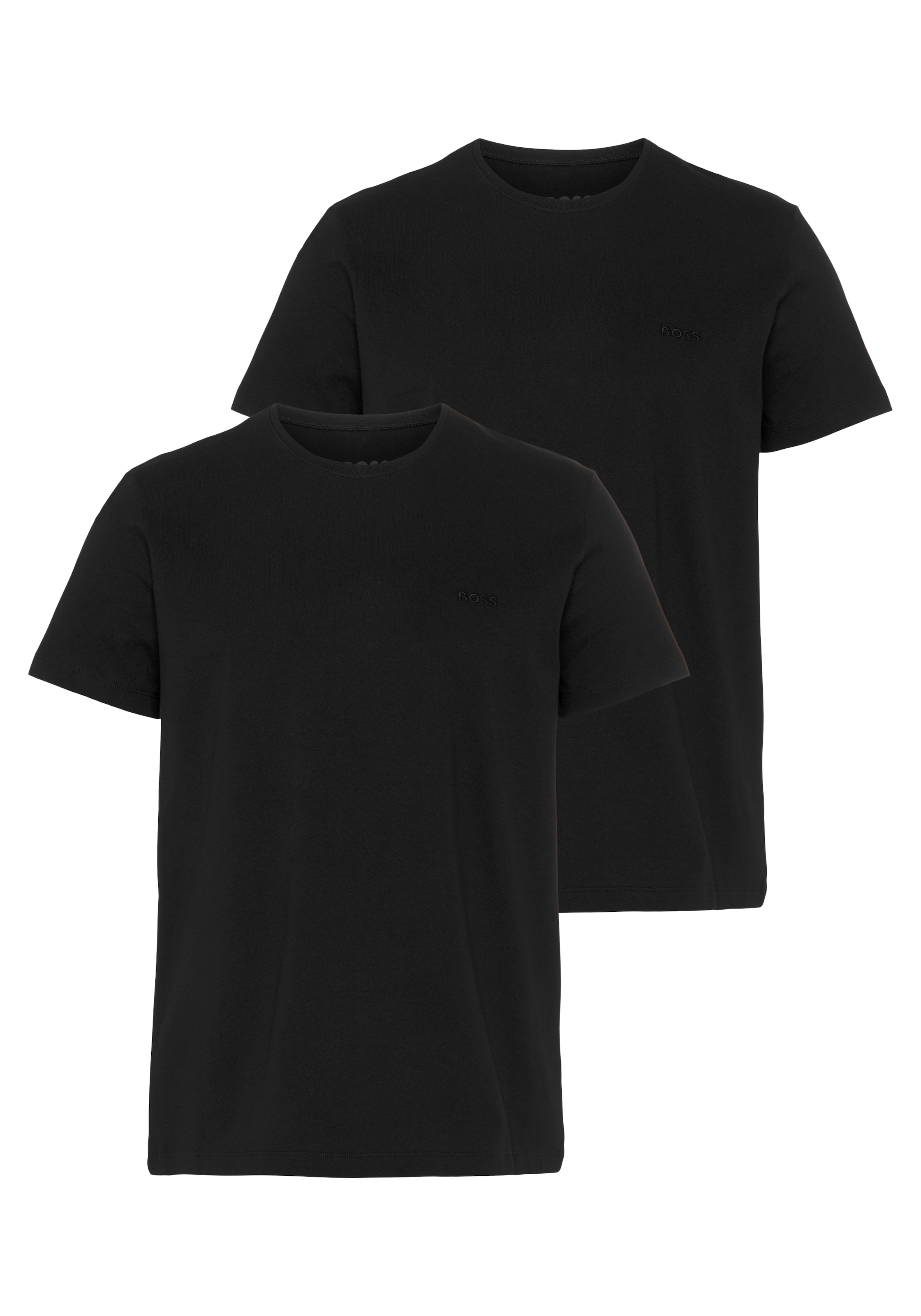BOSS Rundhalsshirt »TShirtRN 2P Comfort«, (Packung, 2 tlg., 2er Pack), mit Ton-in-Ton BOSS Logo-Schriftzug