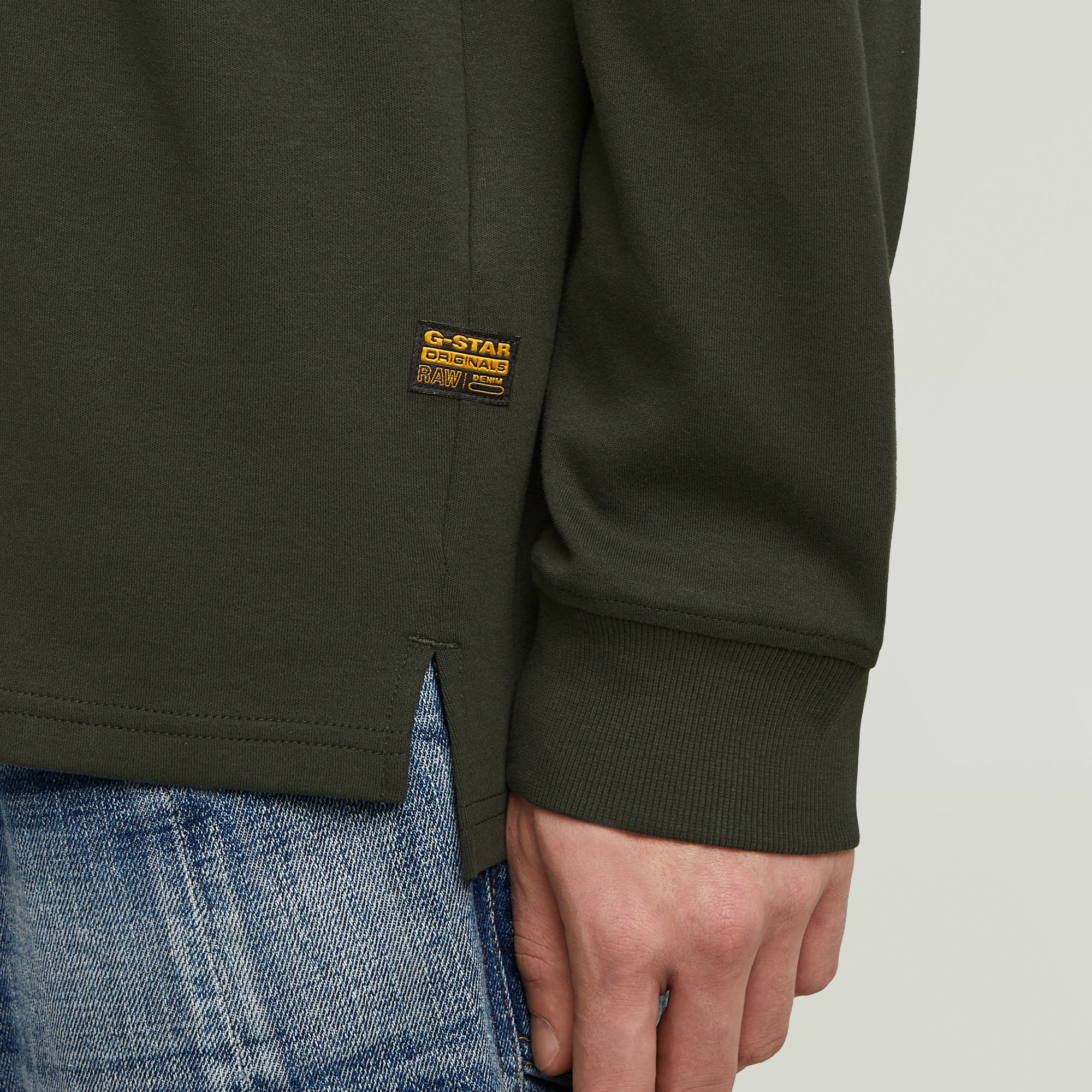 G-STAR Longsleeve »Nifous R«, mit geripptem Einsatz vorne