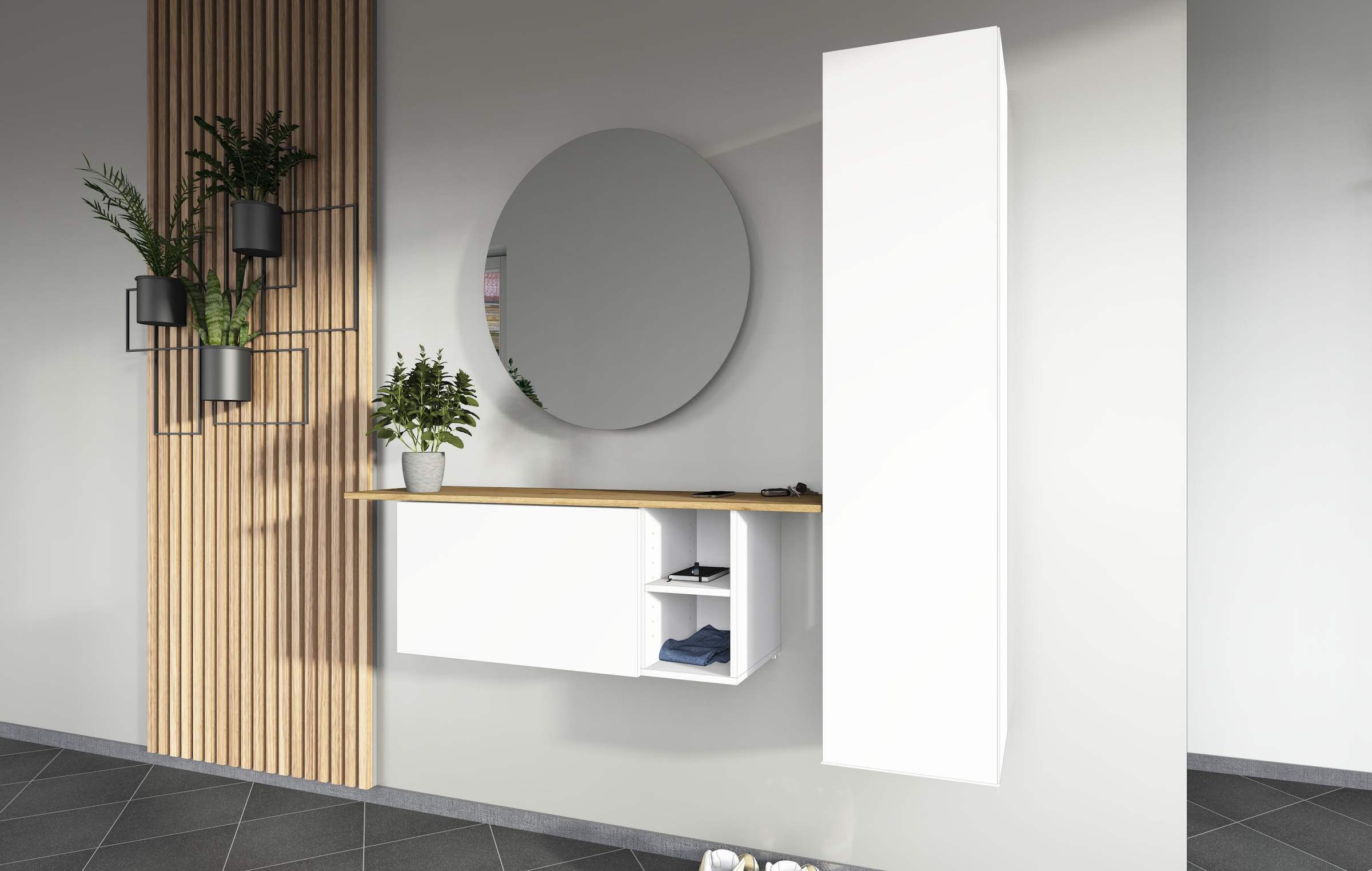 borchardt Möbel Ensemble de vestiaires »Toledo, moderne Garderobe mit Spiegel, Schminktisch mit Regalfächern« Ensemble complet, 
