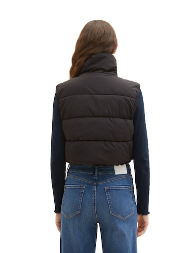 TOM TAILOR Denim Steppweste, mit Stehkragen