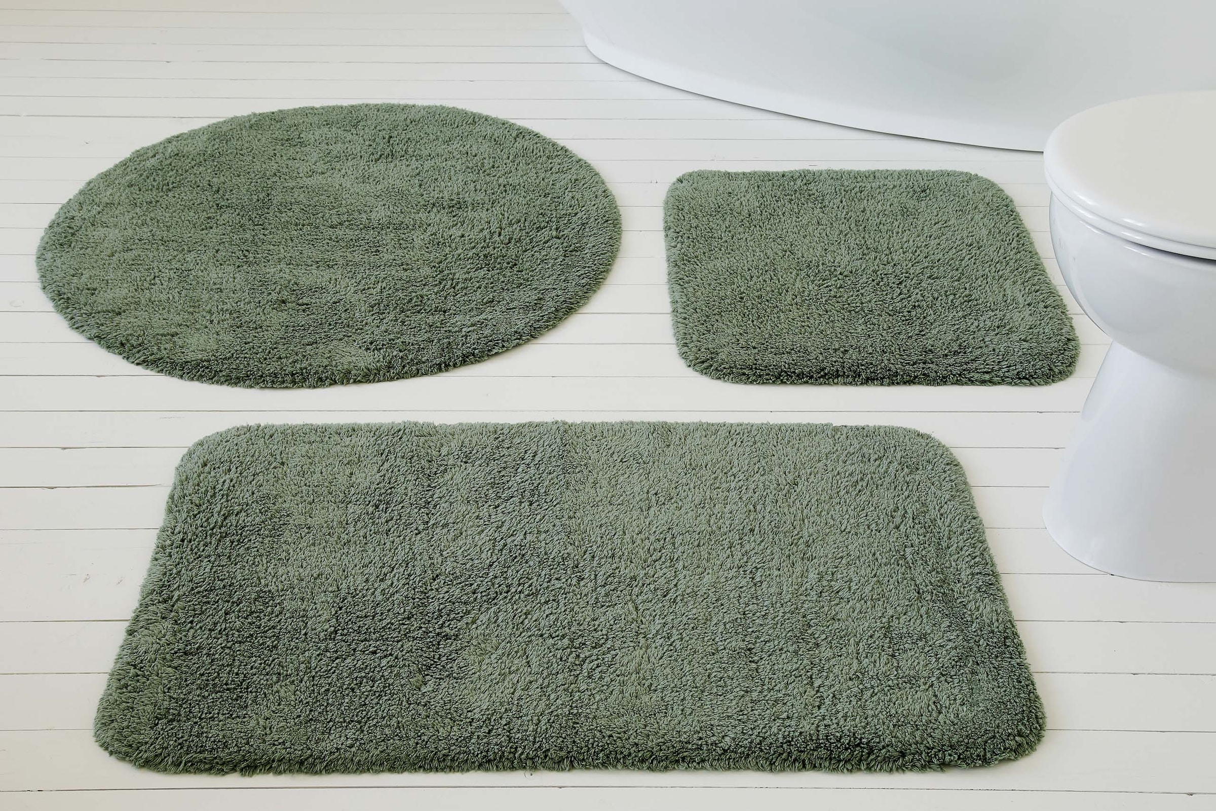 my home Badematte »Kian«, fussbodenheizungsgeeignet, Badvorleger, Badteppich aus 100%Baumwolle, weich, waschbar, saugfähig