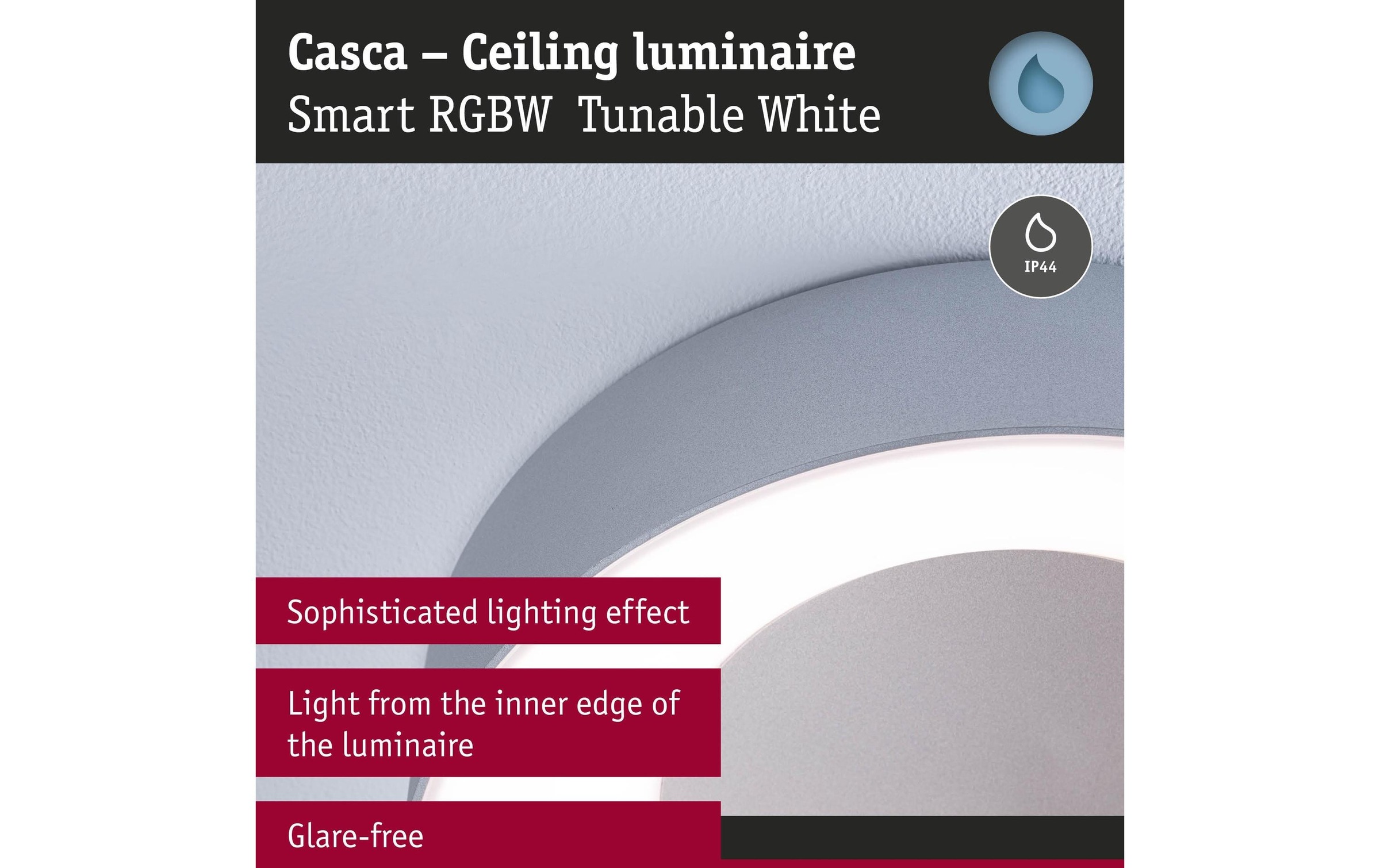 Paulmann Deckenleuchte »Deckenleuchte Casca IP44, Alu matt« LED-Modul RGB | warmweiss - kaltweiss