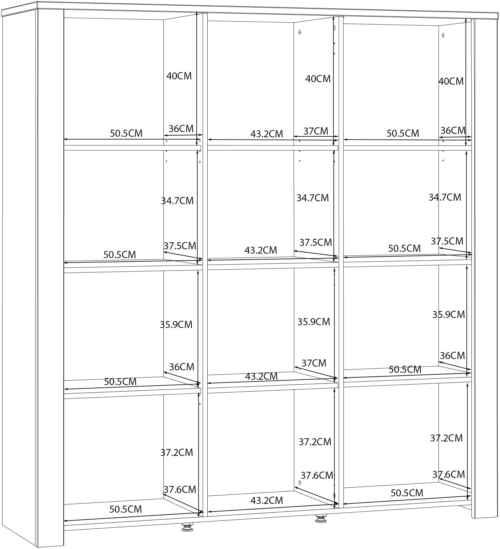 FORTE Highboard »Bohol, grosses Highboard 2, Glastüren, viel Stauraum« B/H/T 151,1/160,6/42 cm Beleuchtung optional bestellbar
