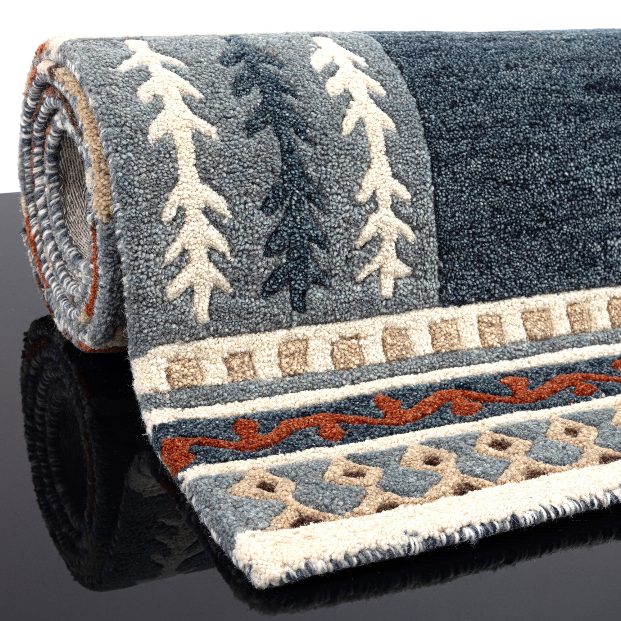 THEKO Tapis en laine »Nuno, reine Wolle,  Handgefertigt, mit Bordüre« Rectangulaire 14 mm Höhe handgetuftet, Wohnzimmer, Schlafzimmer, Esszimmer, auch als Läufer