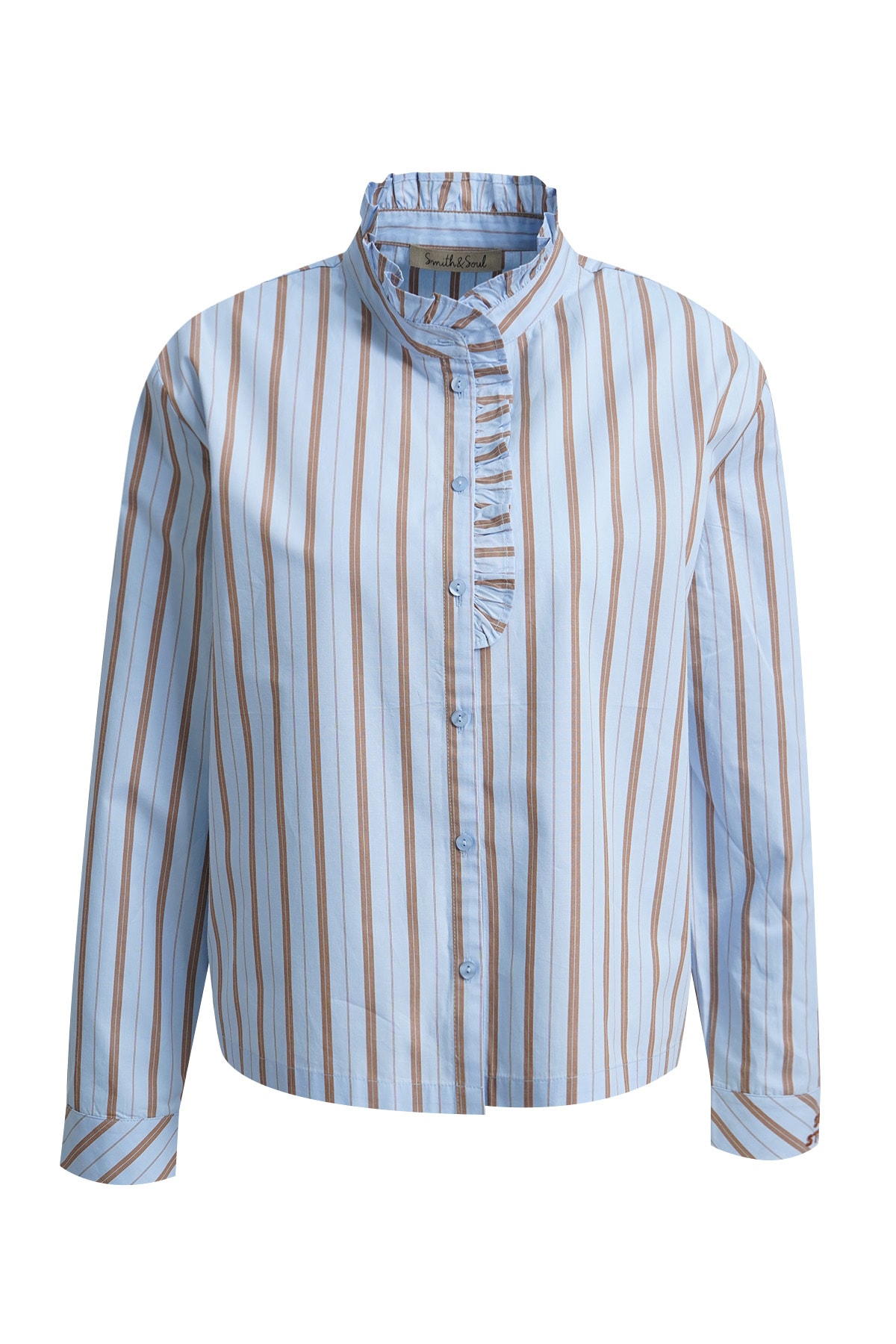 Smith & Soul Hemdbluse mit Rüschenbesatz am Stehkragen