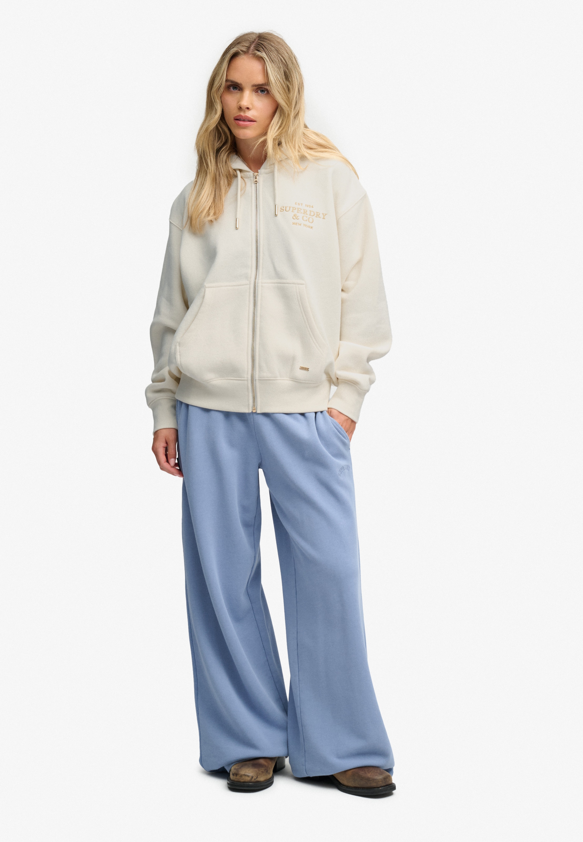 Superdry Sweat à capuche »LUXE FUR LINED ZIPHOOD« Baumwollmischung, relaxed fit