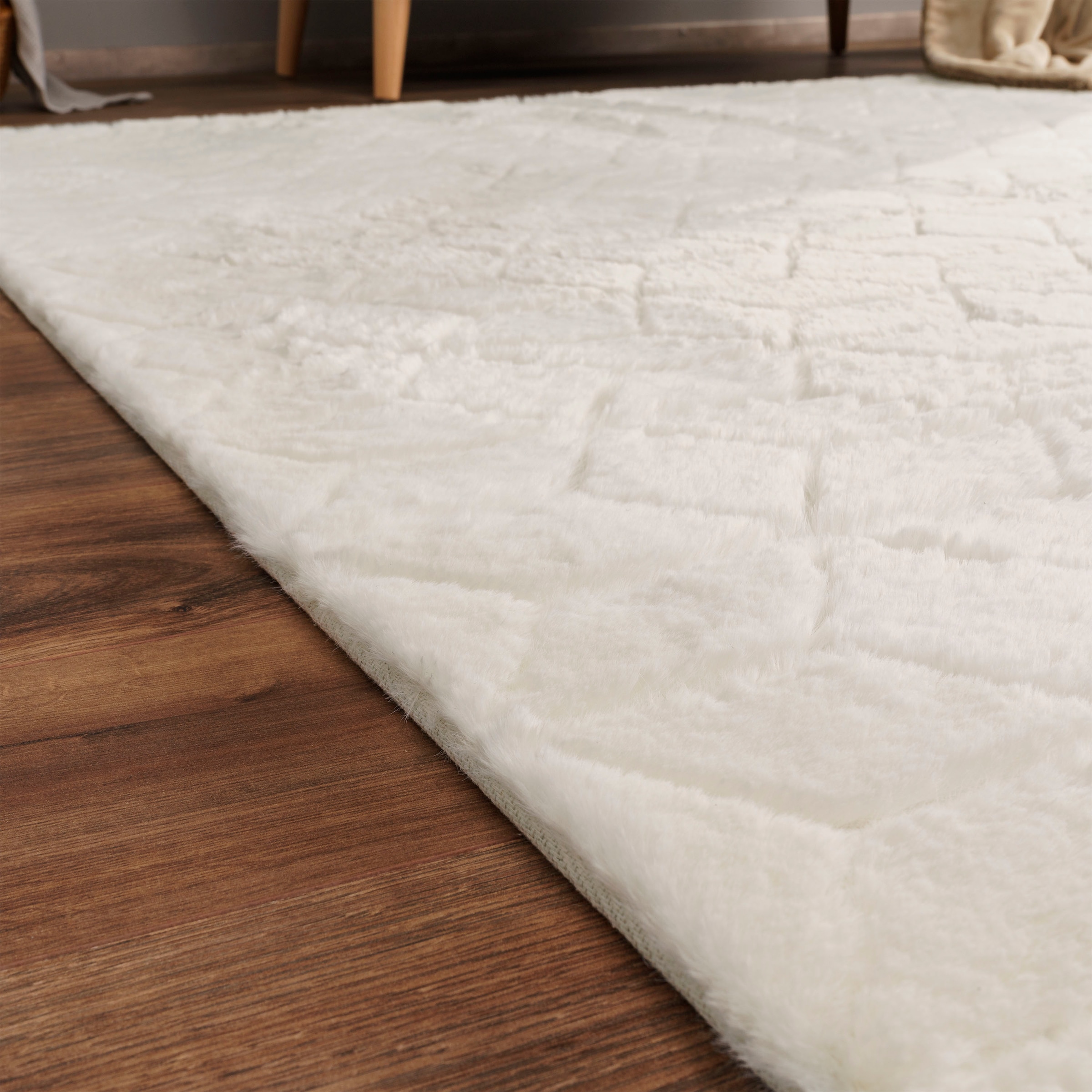 Paco Home Hochflor-Teppich »Arnheim 745«, rechteckig, 26 mm Höhe, Uni Farben, modernes geometrisches Design, besonders weich