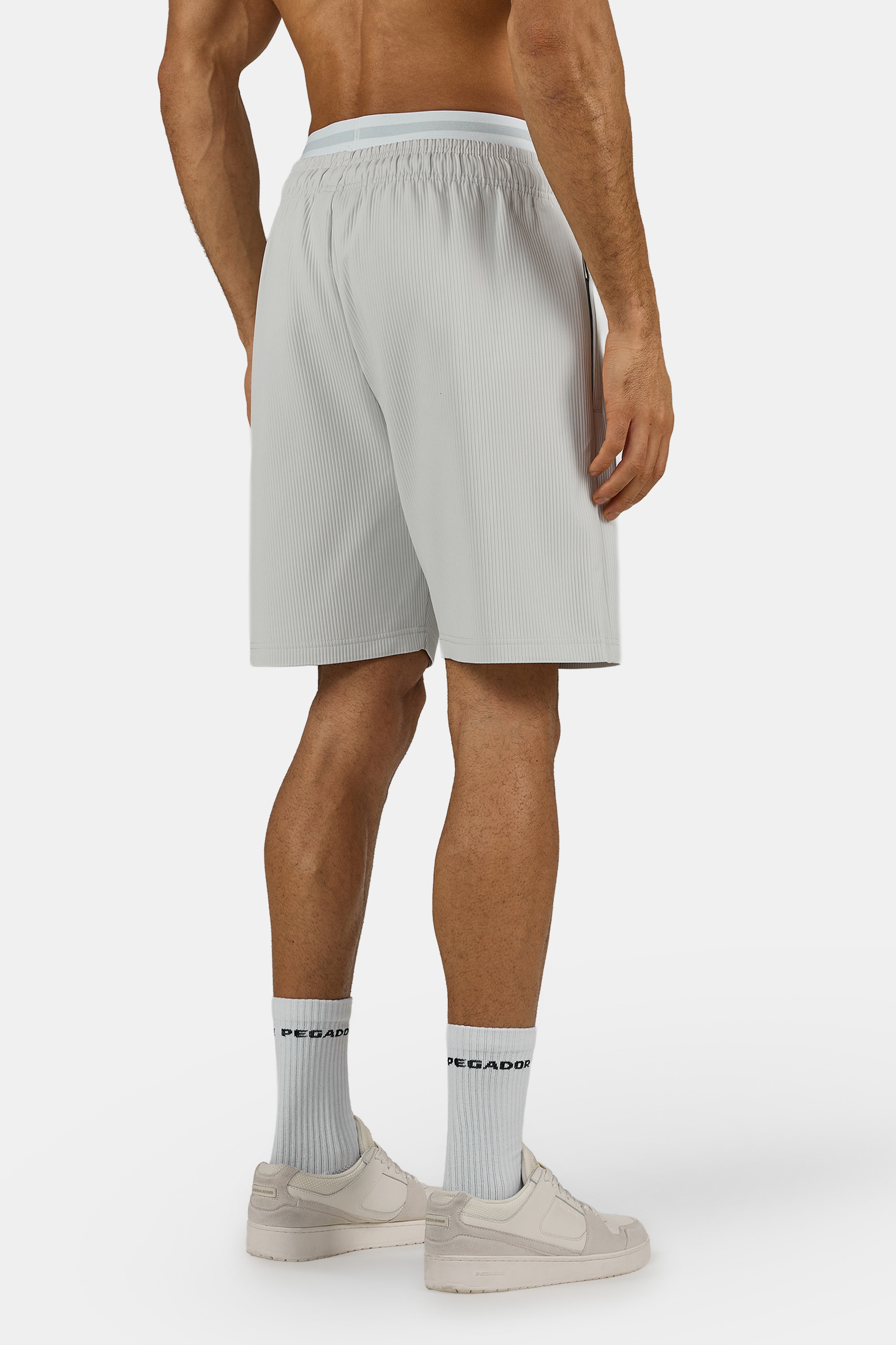 PEGADOR Short »TROY PLISSEE SHORTS«  mélange coton, coupe régulière
