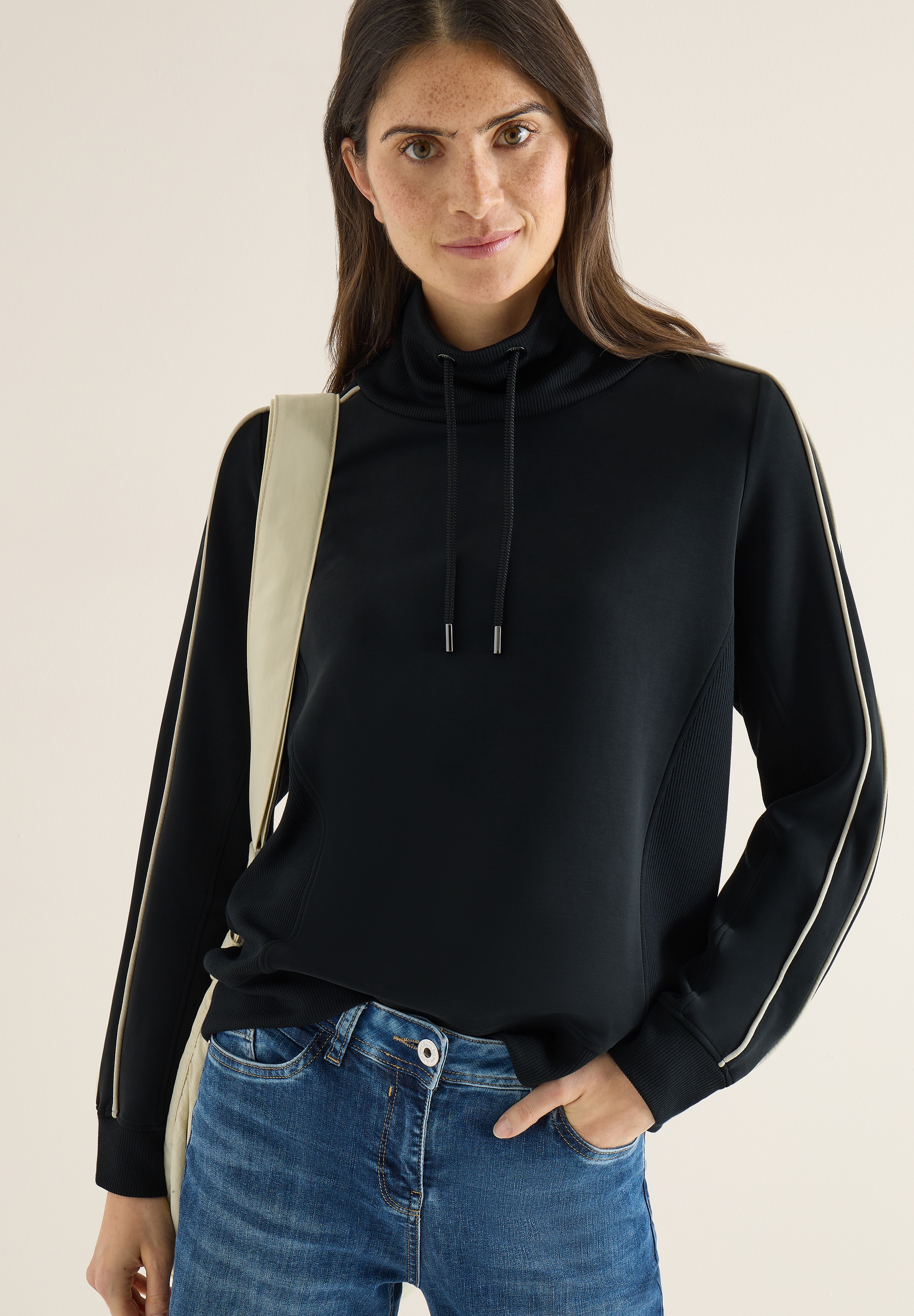Image of Cecil Sweatshirt, Langarm mit Tapedetails