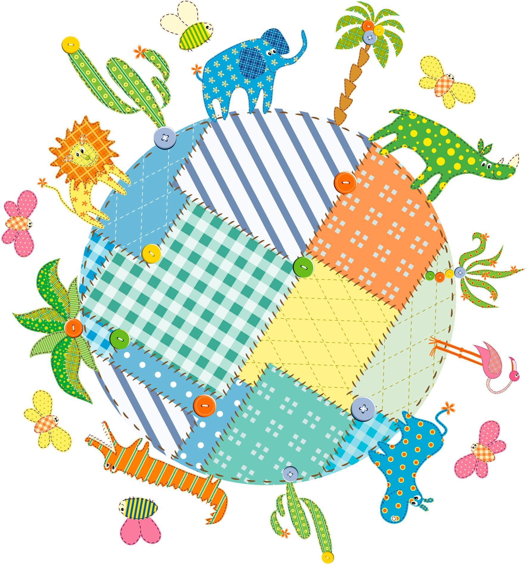 Image of Wall-Art Wandtattoo »Weltkugel mit Tieren« bei Ackermann Versand Schweiz