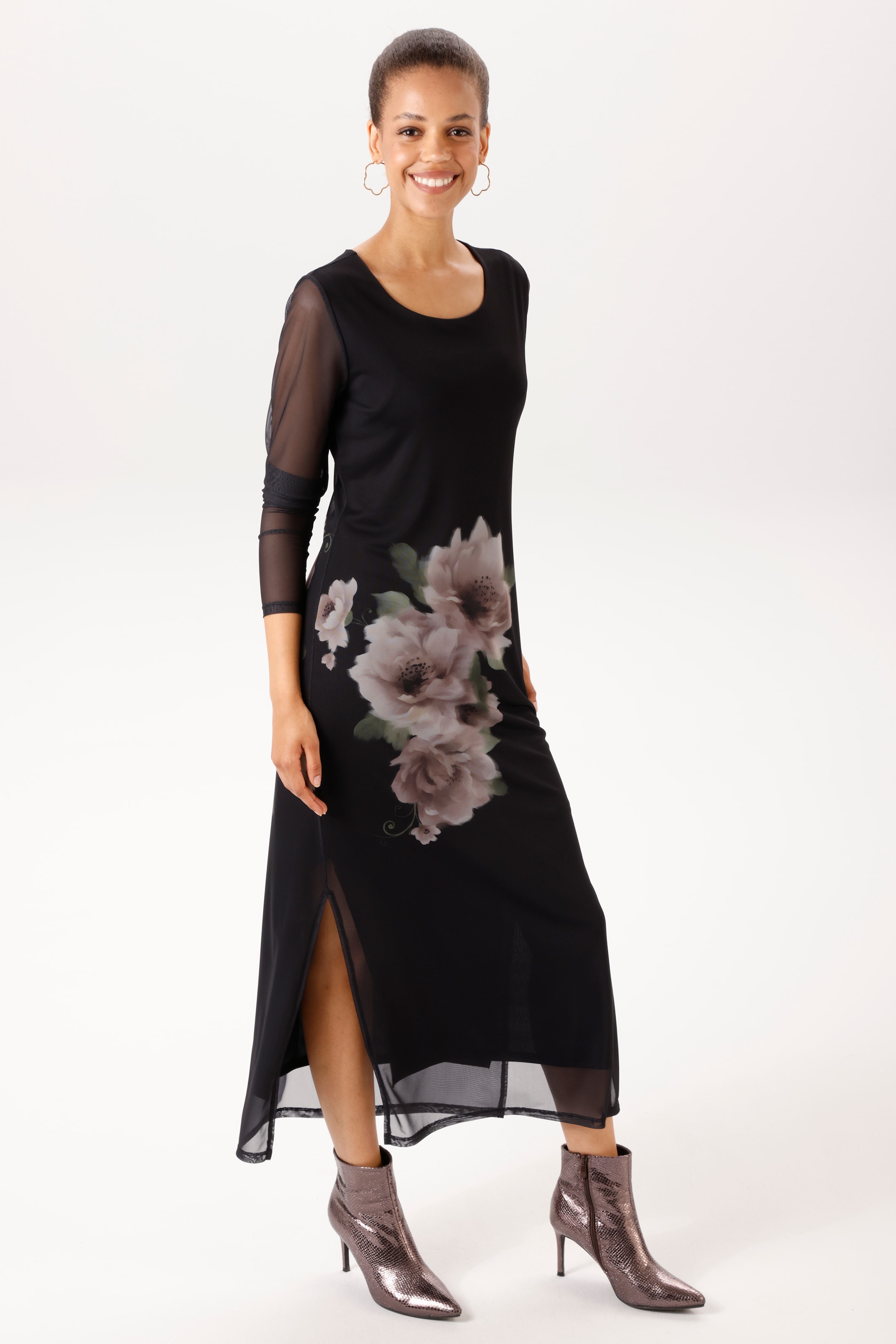 Image of Aniston CASUAL Maxikleid mit grossflächigen Batikblüten - NEUE KOLLEKTION