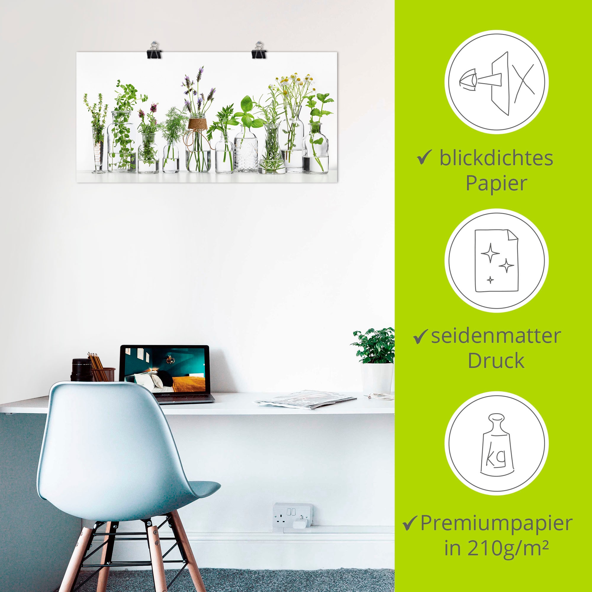 Artland Fresque murale »Öle mit Kräutern« 1 cuis tlg. als Alubild, Outdoorbild, Leinwandbild, Poster, Wandaufkleber