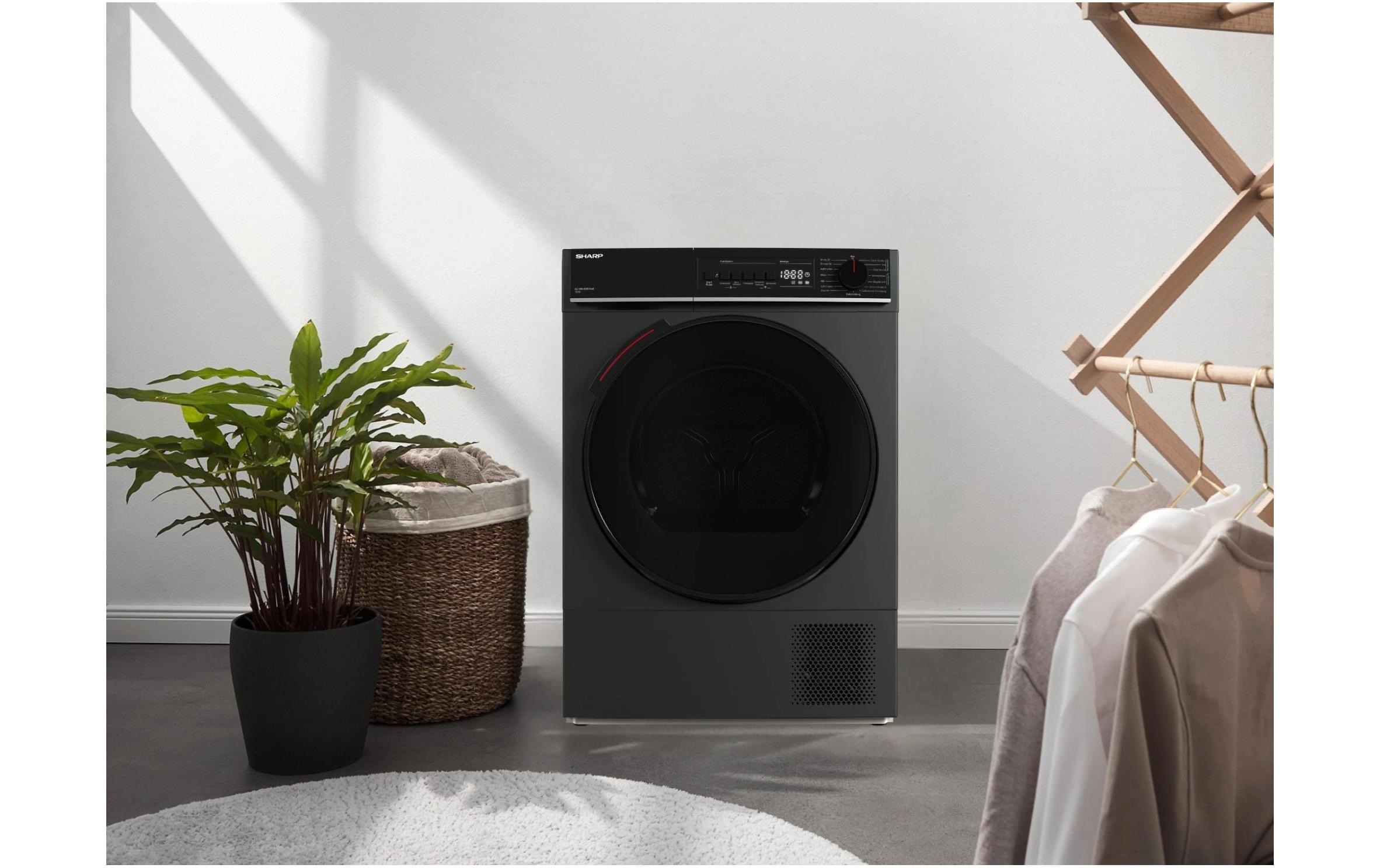 Sharp Waschtrockner »KD-WNHB0S9GAC« 64 dB(A) 10kg / +WIFI / EEK C / 2 Tasten / XXL-Tür voll-schwarz / Espresso grey