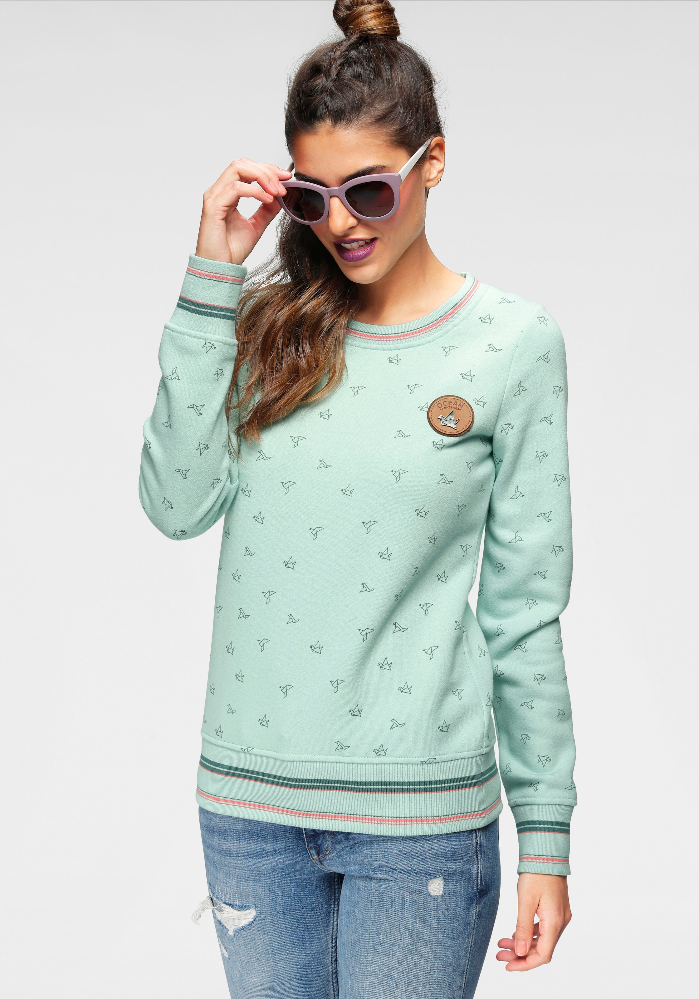 Ocean Sportswear Sweatshirt, mit Lederimitatbadge