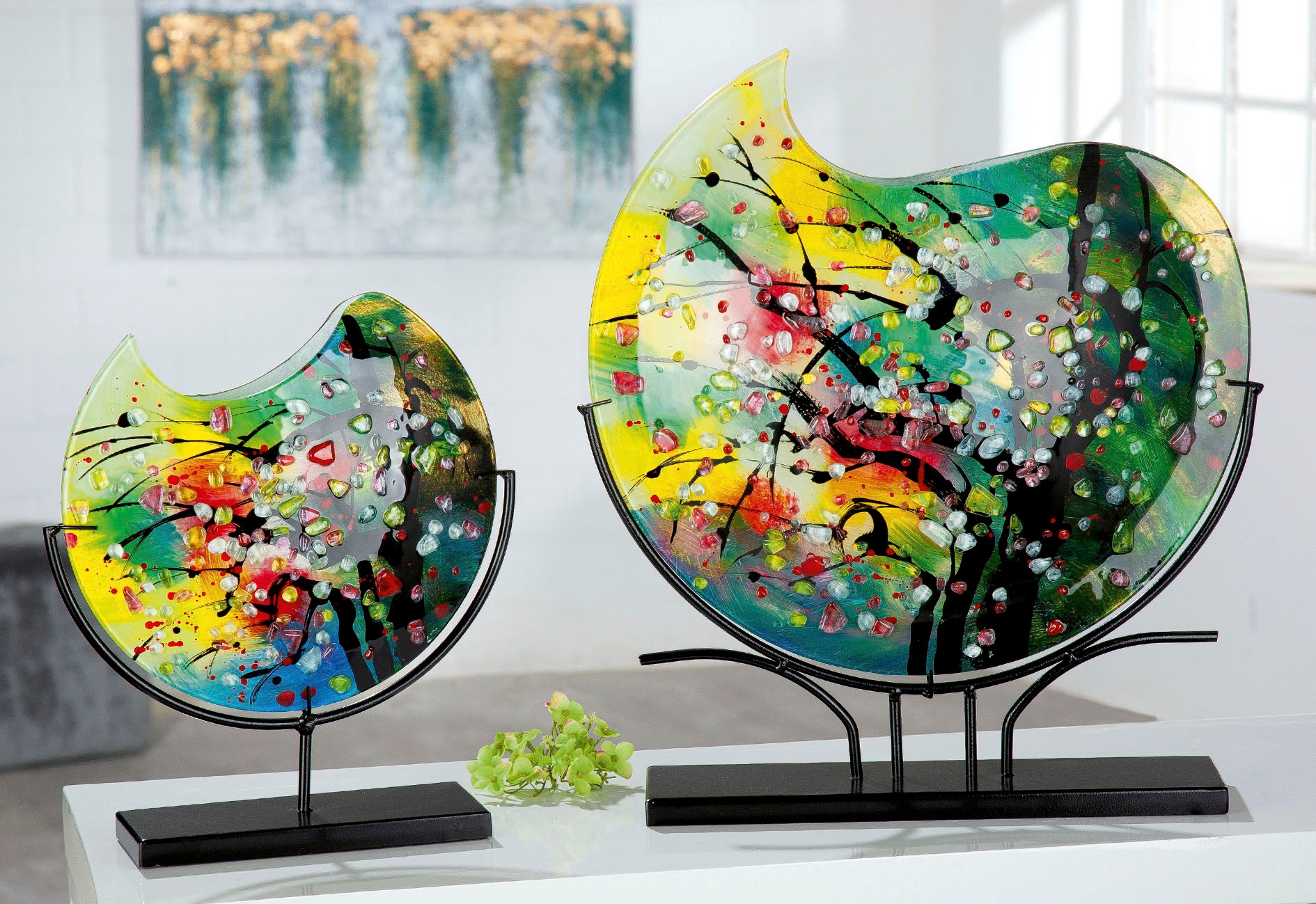 Casablanca by Gilde Tischvase »Nicosia«, (1 St.), dekorative Vase aus Glas, Blumenvase