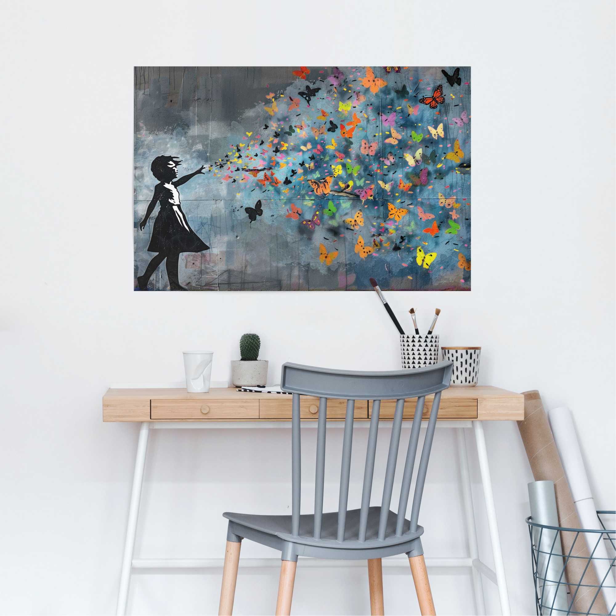 Image of Reinders Poster "Balloon Girl Dark"