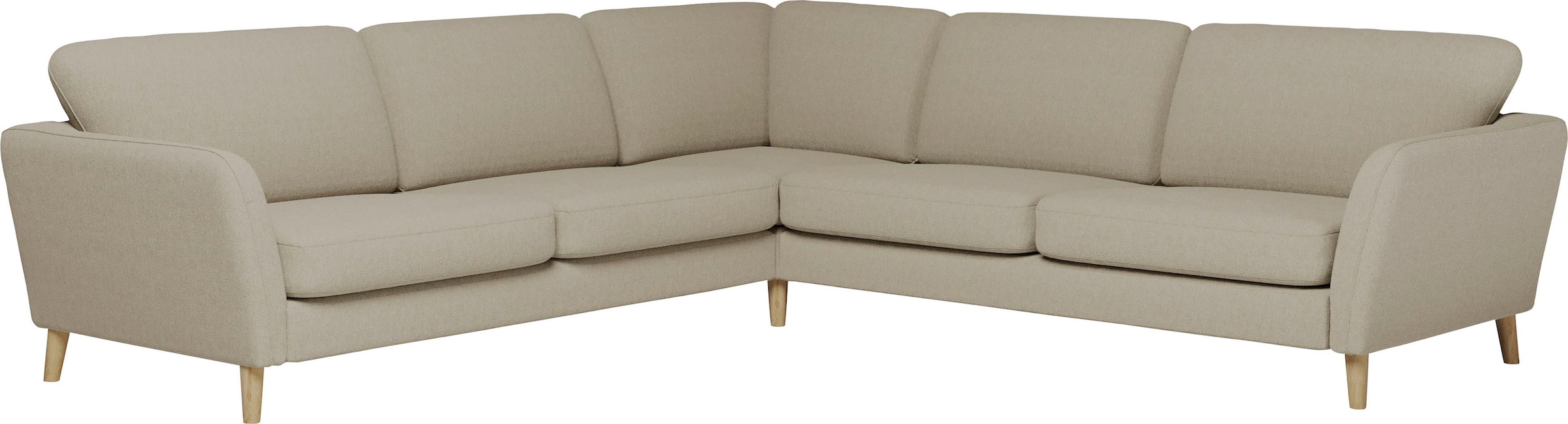 Home affaire Ecksofa »MARSEILLE 278/278 cm, L-Form,«, gleichschenklig, aus Eiche-Massivholz Beinen, verschiedene Bezüge