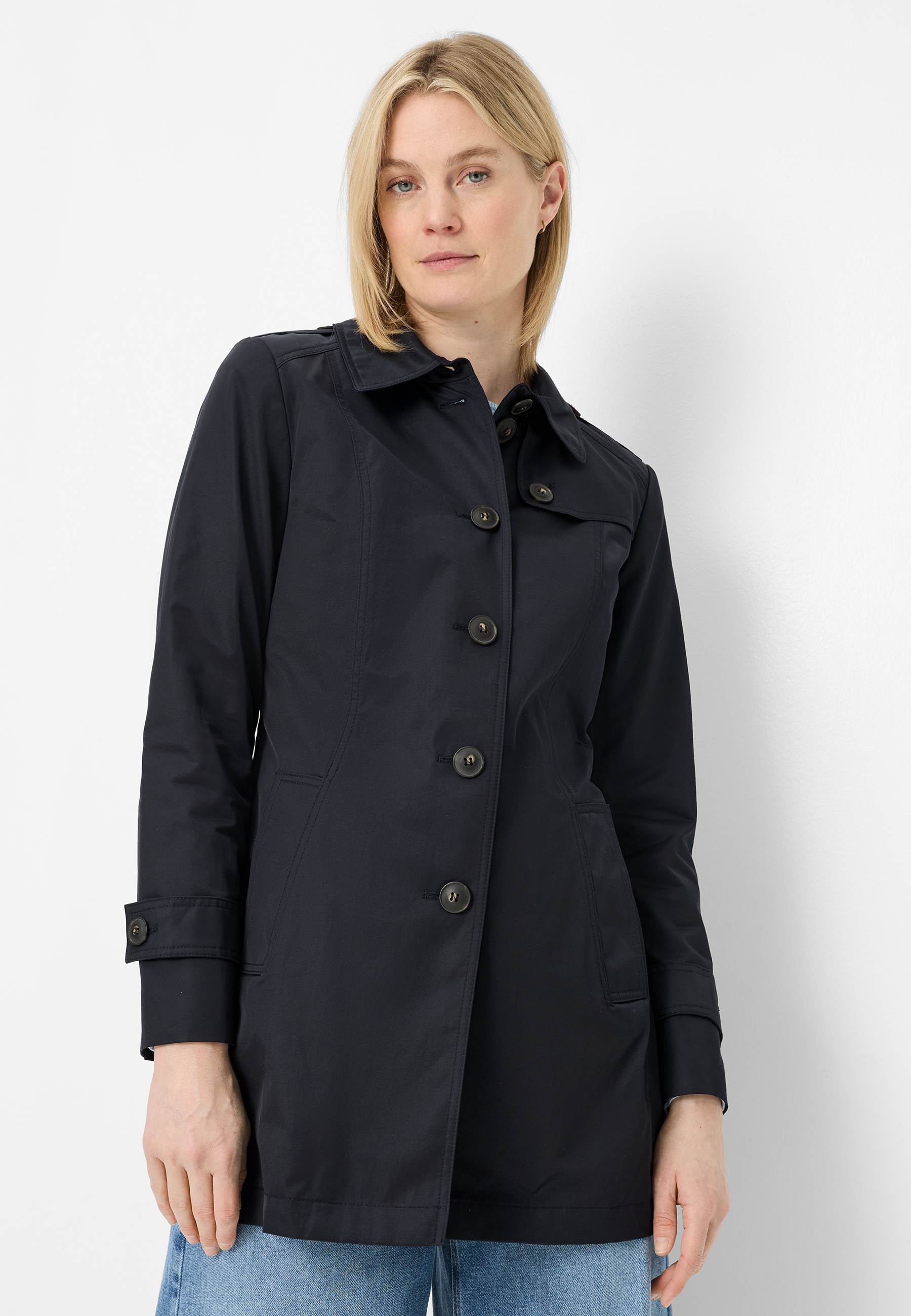 Image of Fuchs Schmitt Kurzmantel Lightweight Cotton, Regular Fit, Schulterklappen