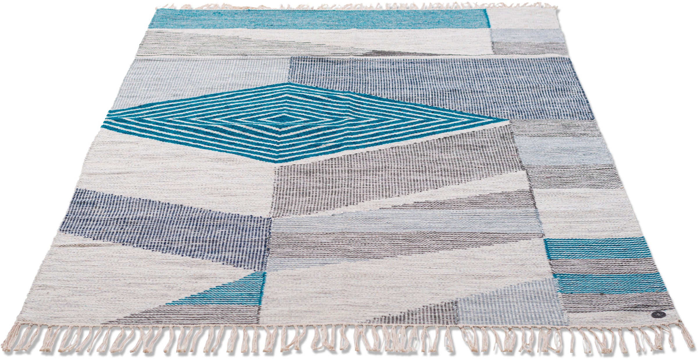 Image of TOM TAILOR HOME Teppich "Modern Kelim" rechteckig 5 mm Höhe handgewebt, mit Fransen, Boho-Style