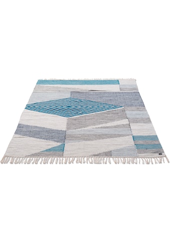 Teppich »Modern Kelim«, rechteckig, handgewebt, mit Fransen, Boho-Style