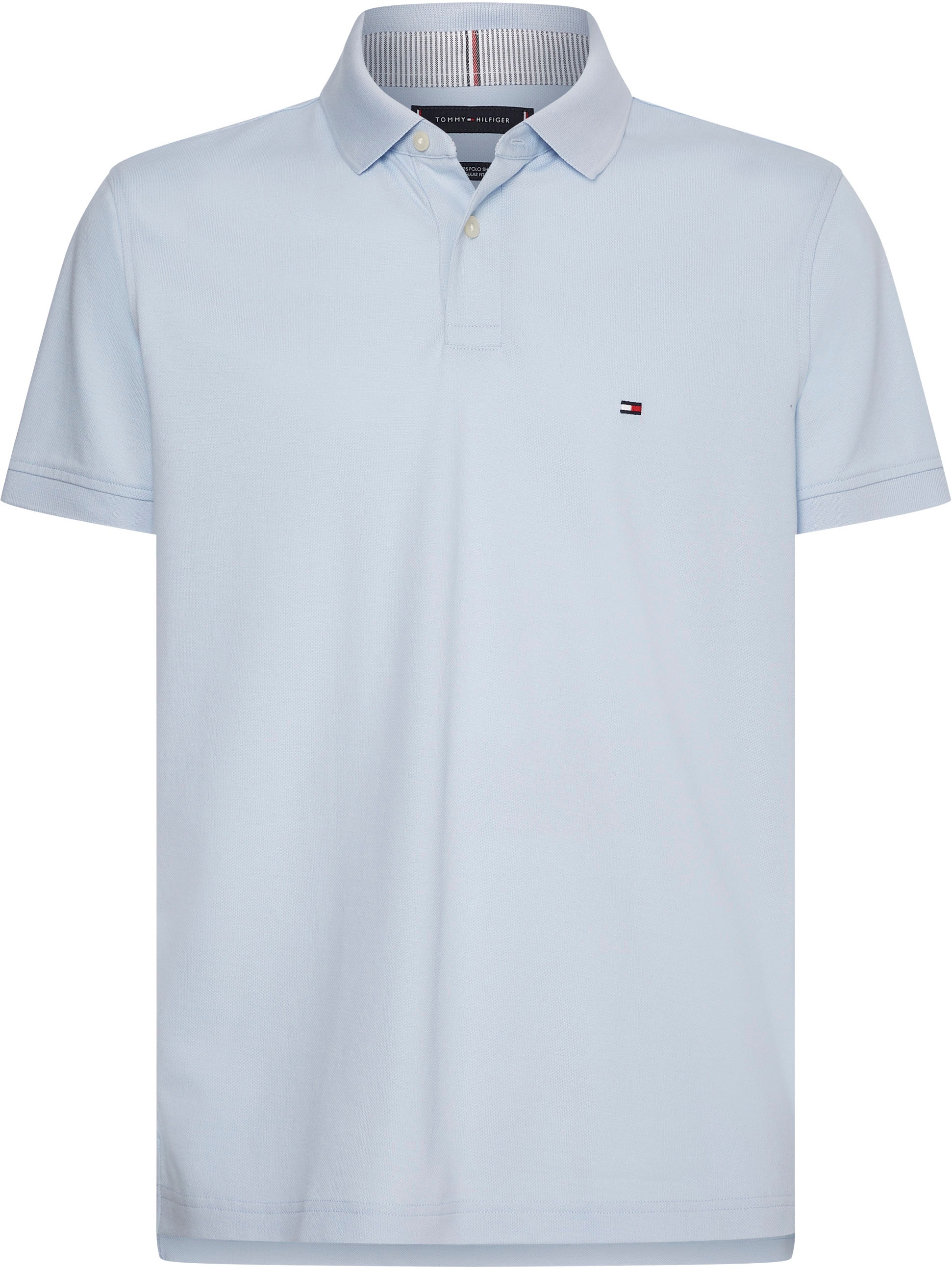 Tommy Hilfiger Poloshirt »1985 REGULAR POLO mit Kontraststreifen und Knopfleiste«, unifarben, sportlich, regular fit, Baumwollmix, Polokragen