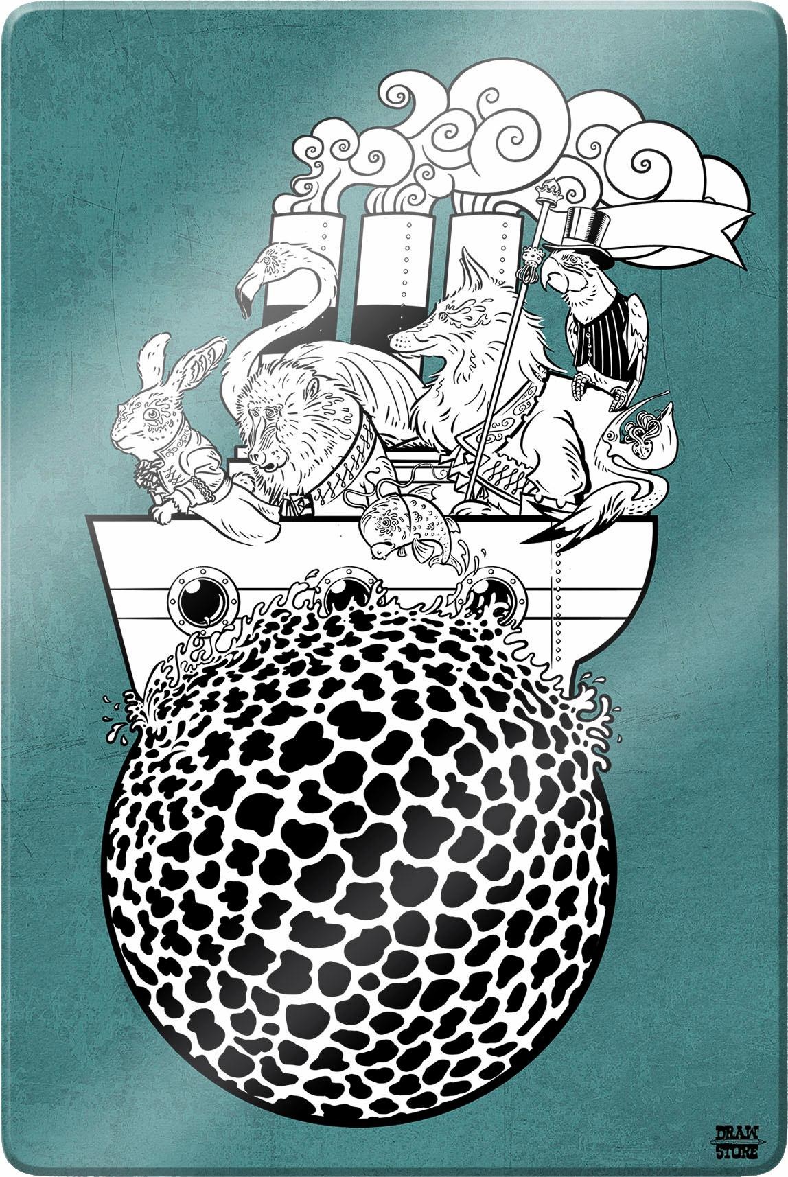 Image of Wall-Art Glasbild »Drawstore - Boattrip, Nils Bauman«, 40/60 cm bei Ackermann Versand Schweiz