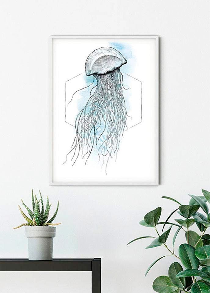 bequem Schlafzimmer, kaufen St.), »Jellyfish Poster Wohnzimmer Tiere, Kinderzimmer, (1 Watercolor«, Komar