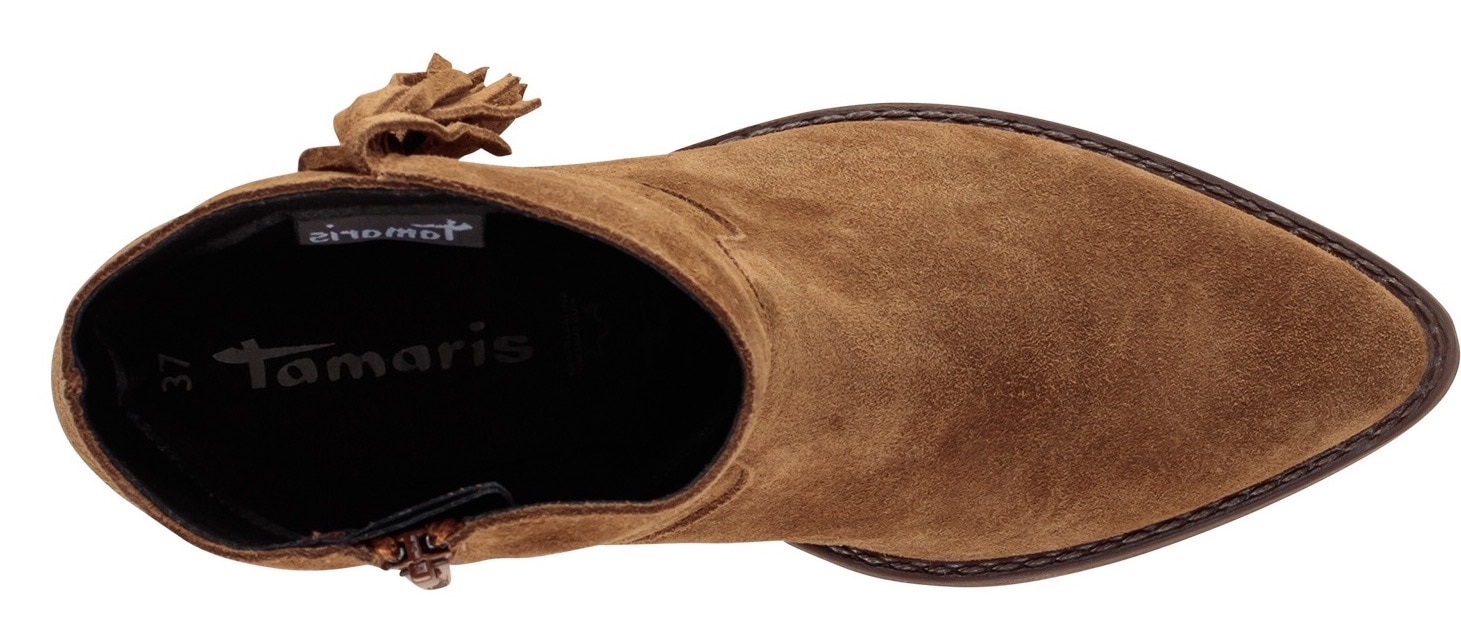 Tamaris Westernstiefelette  Blockabsatz, Boots, Cowboystiefelette mit modischen Fransen