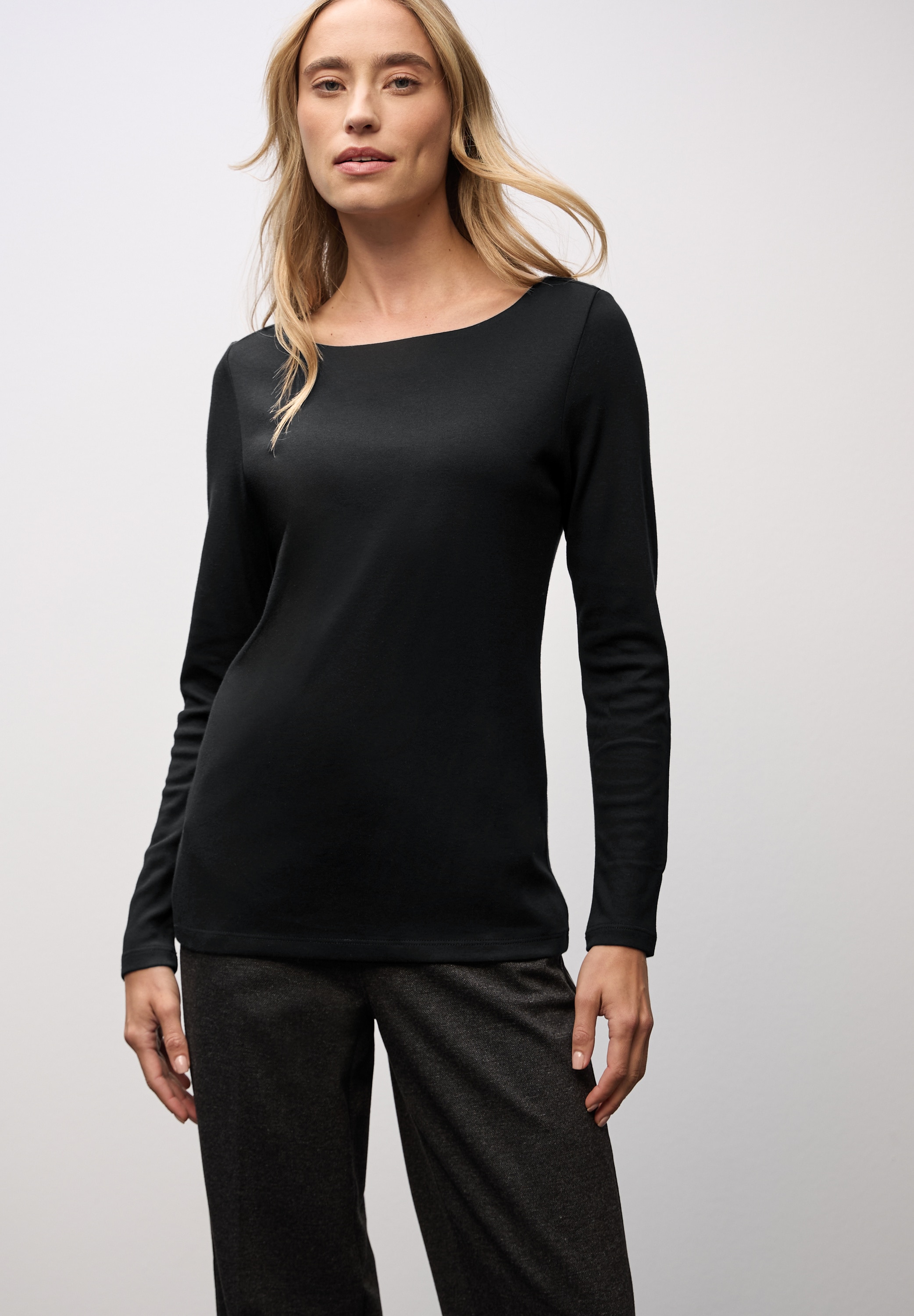 Image of STREET ONE Langarmshirt "Style Lanea" mit U-Boot Ausschnitt