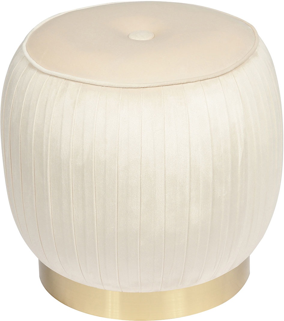 Kayoom Polsterhocker »Hocker Lyla 125, Edler Touch durch goldfarbenenen Sockel, Samtbezug«, (1 St.), samtweich, gesteppte Ziernaht, Edelstahlsockel, Hochwertiger Samtbezug