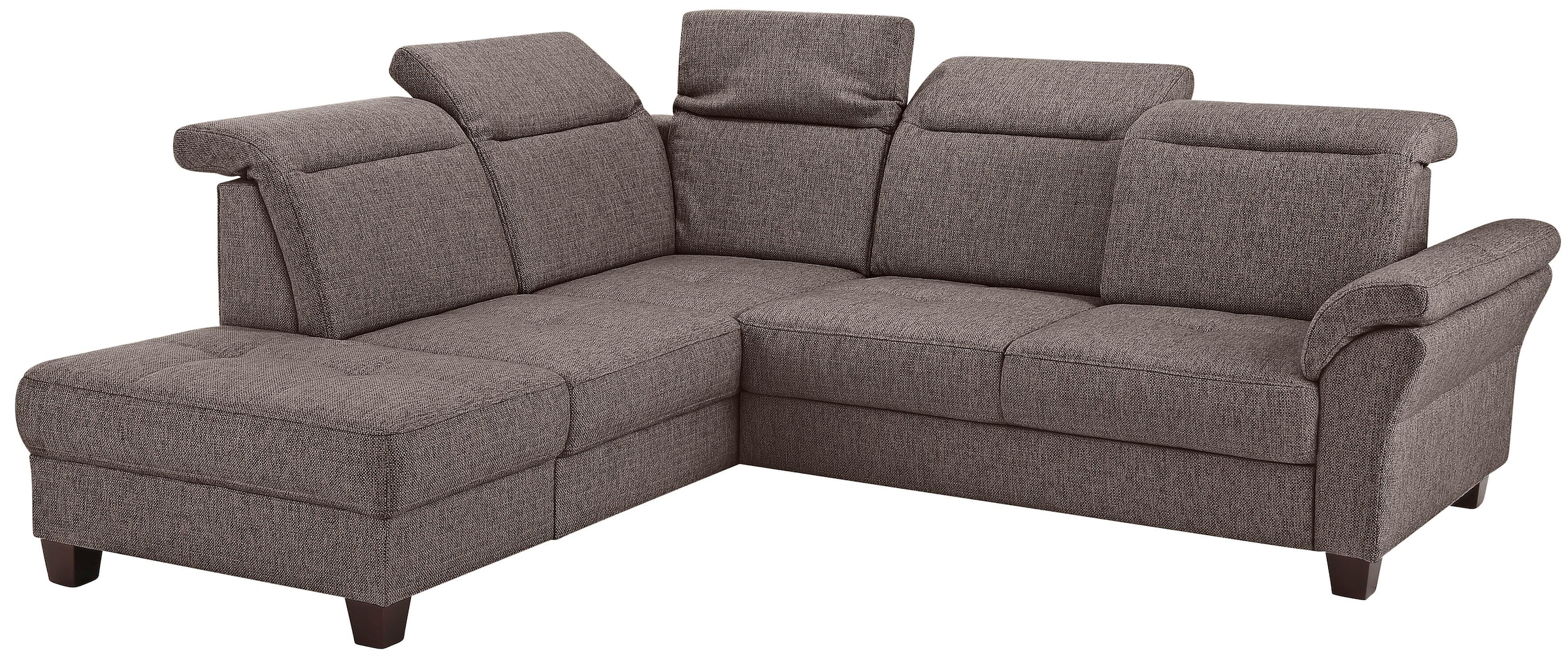 Home affaire Ecksofa »Solvei L-Form«, wahlweise auch mit Kopfteilverstellung und Bettfunktion, Federkern
