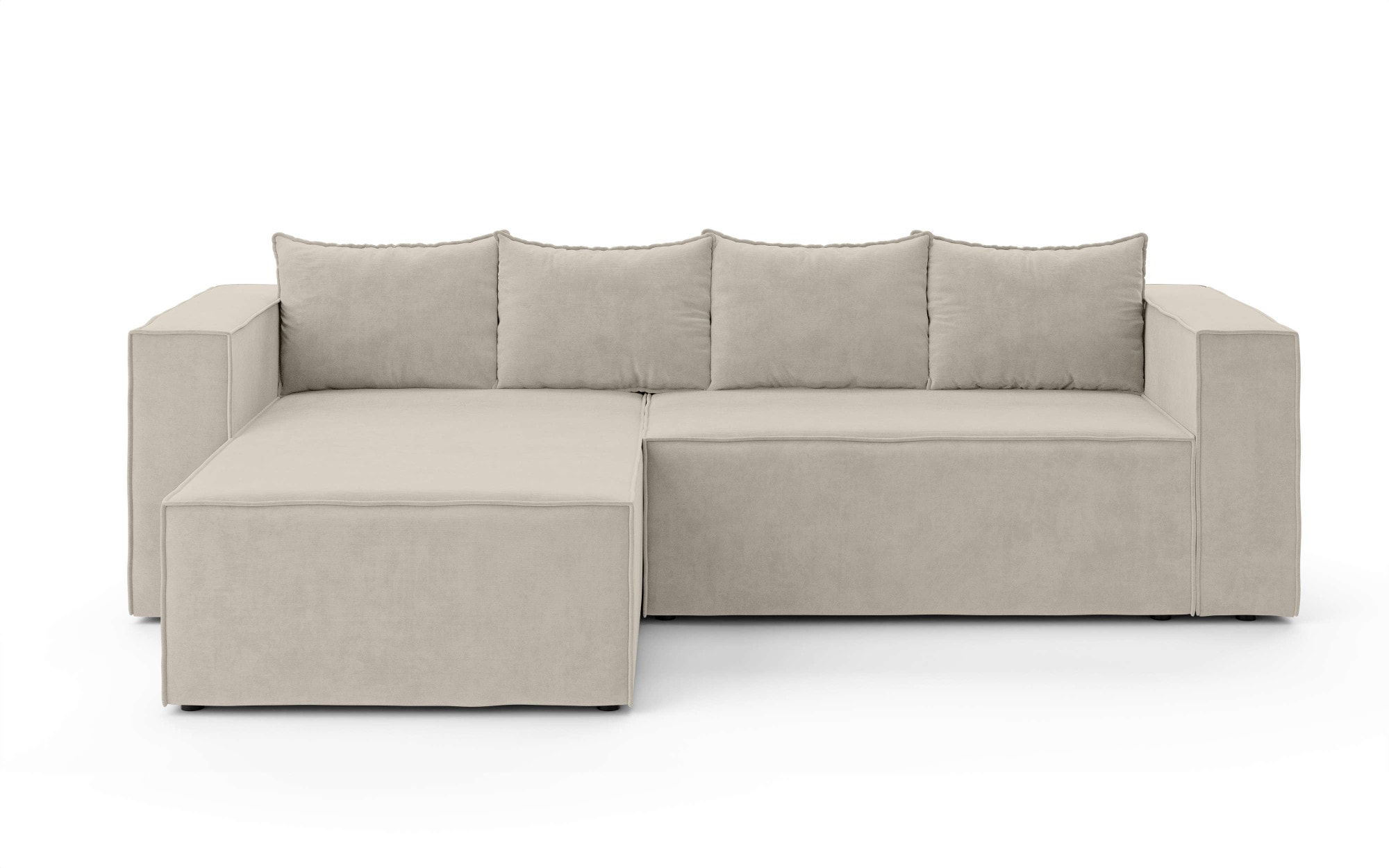 INOSIGN Ecksofa »LINCOLNVILLE mit Bettfunktion und Bettkasten, Masse B/H/T 244/76/150 cm«, L-Form mit Wellenunterfederung, Recamiere beidseitig montierbar