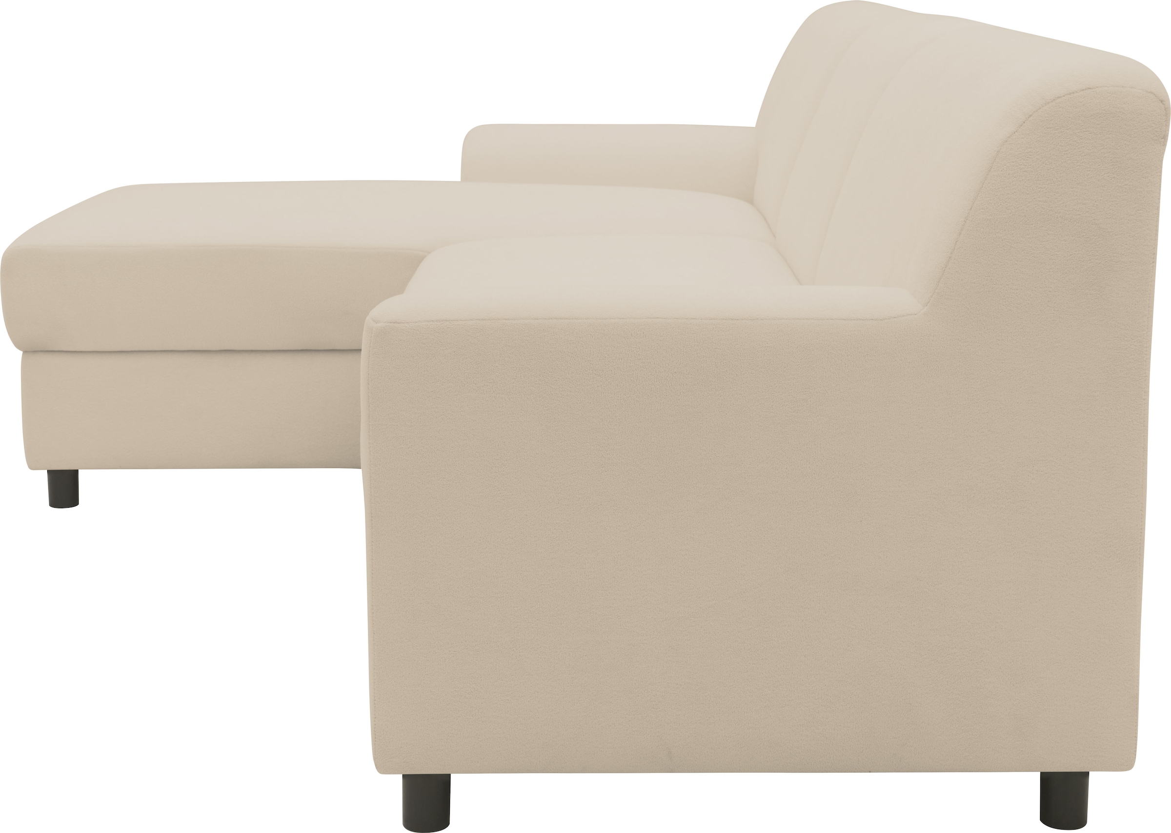 DOMO collection Ecksofa »Turah 2, L-Form, Cord oder Luxus-Microfaser, komfortabler Federkern«, B/T/H: 241/146/79 cm, incl. Zierkissen, wahlweise mit Bettfunktion