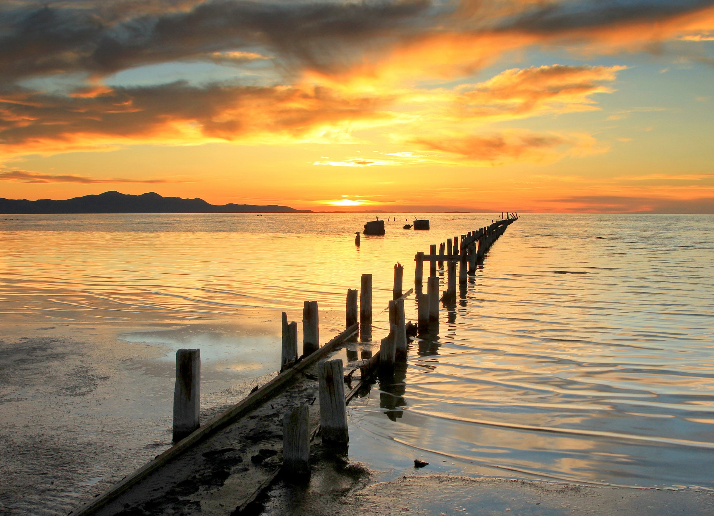 Image of Papermoon Fototapete "Great Salt Lake Sunset" glatt