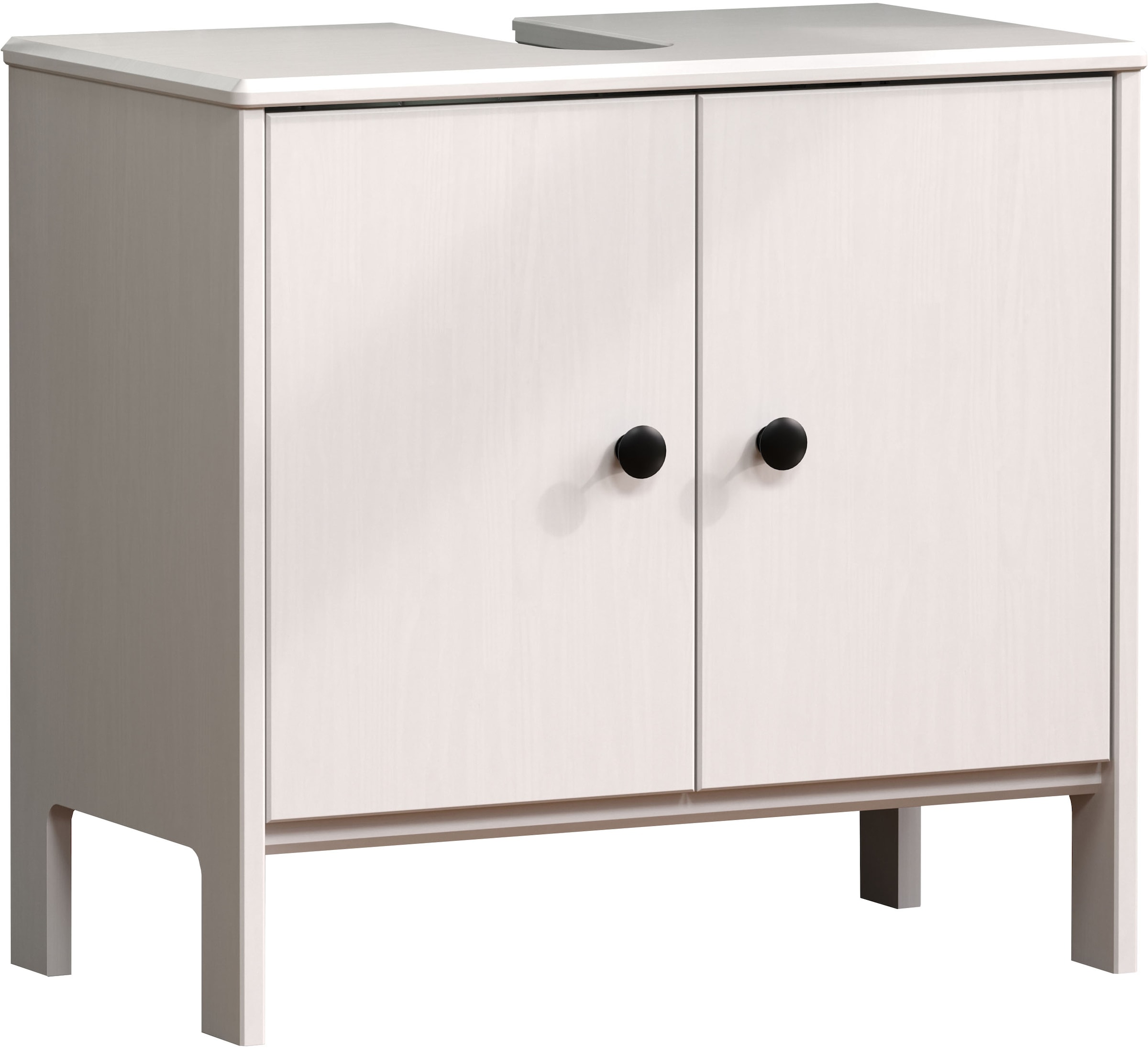 Image of welltime Waschbeckenunterschrank "Kall" 1 Stk. tlg. Waschtisch aus Kiefer-Massivholz in Weiss oder Braun (honigfarben)