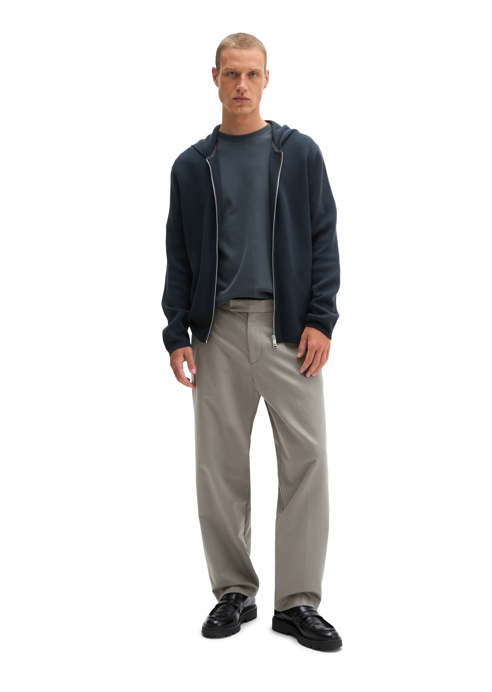 Marc O'Polo Cardigan à capuche en coton bio, coupe régulière