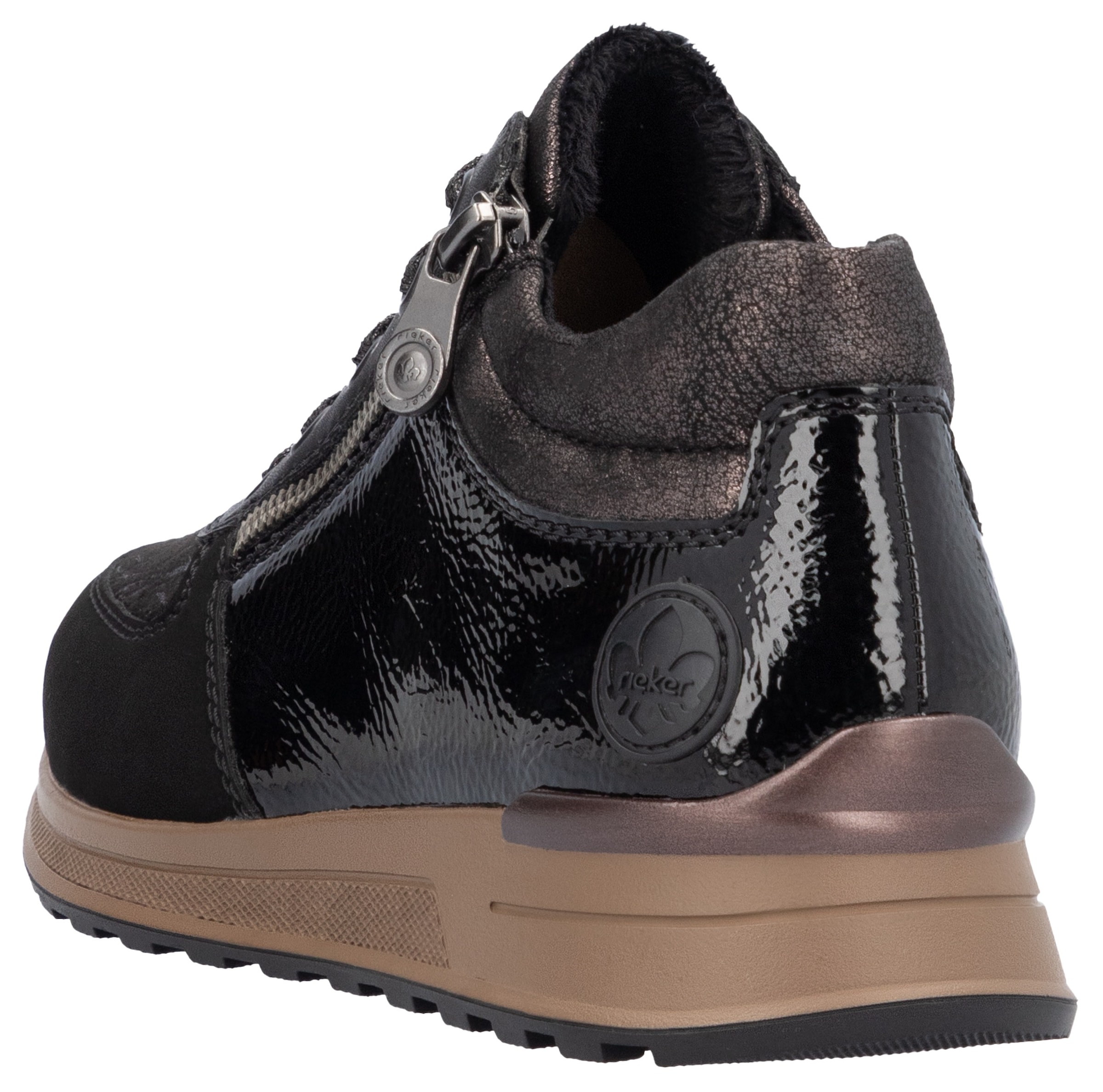Rieker Sneaker  , Freizeitschuh, Halbschuh, Schnürschuh mit seitlichem Reissverschluss