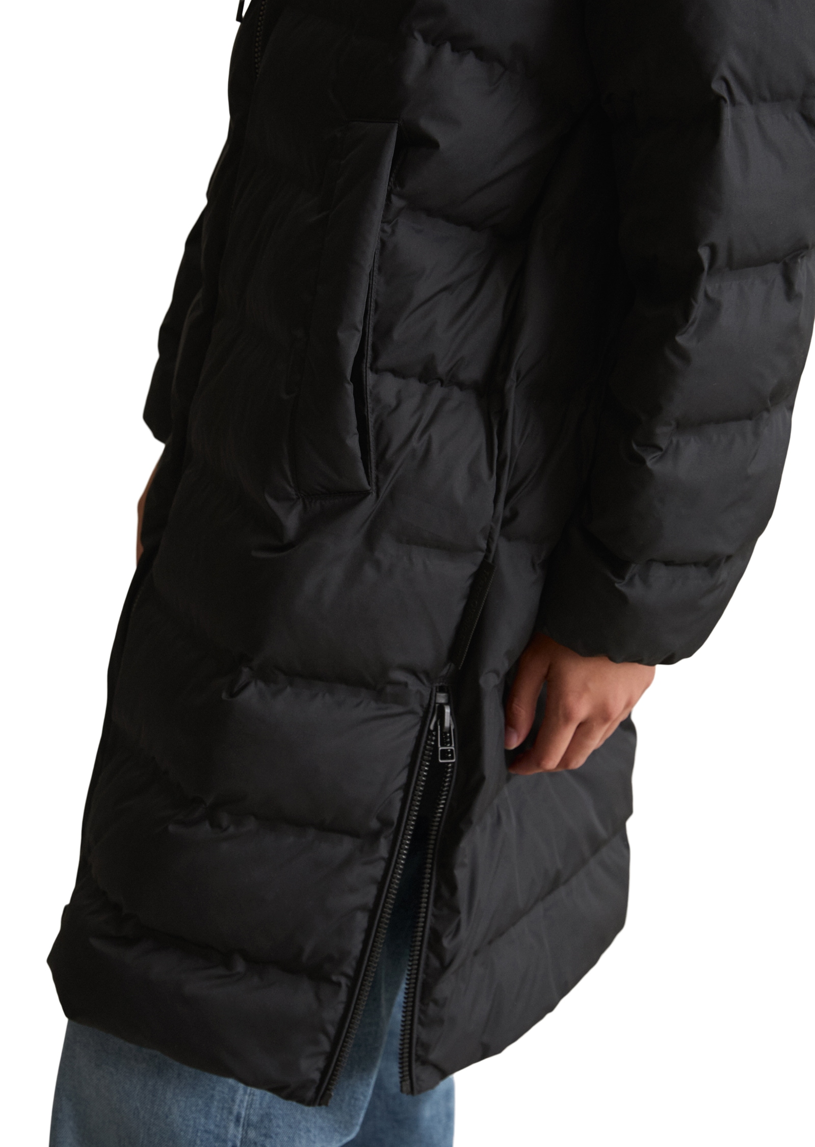 Marc O'Polo DENIM Steppmantel, mit Reissverschlüssen an der Seite