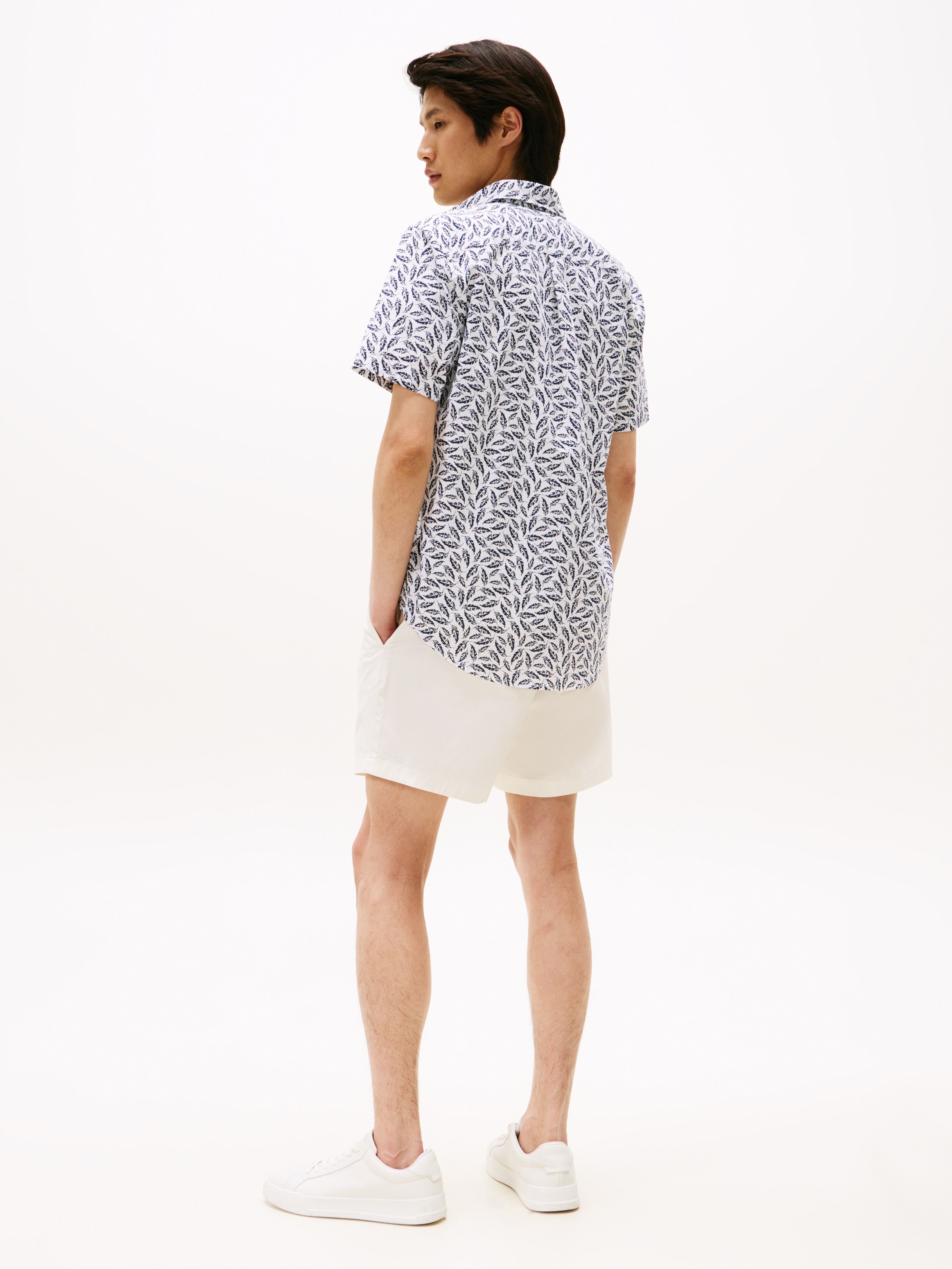 Tommy Hilfiger Kurzarmhemd »LINEN BLEND PRINT S/S RF SHIRT«, modischer Print, mit Leinenanteil