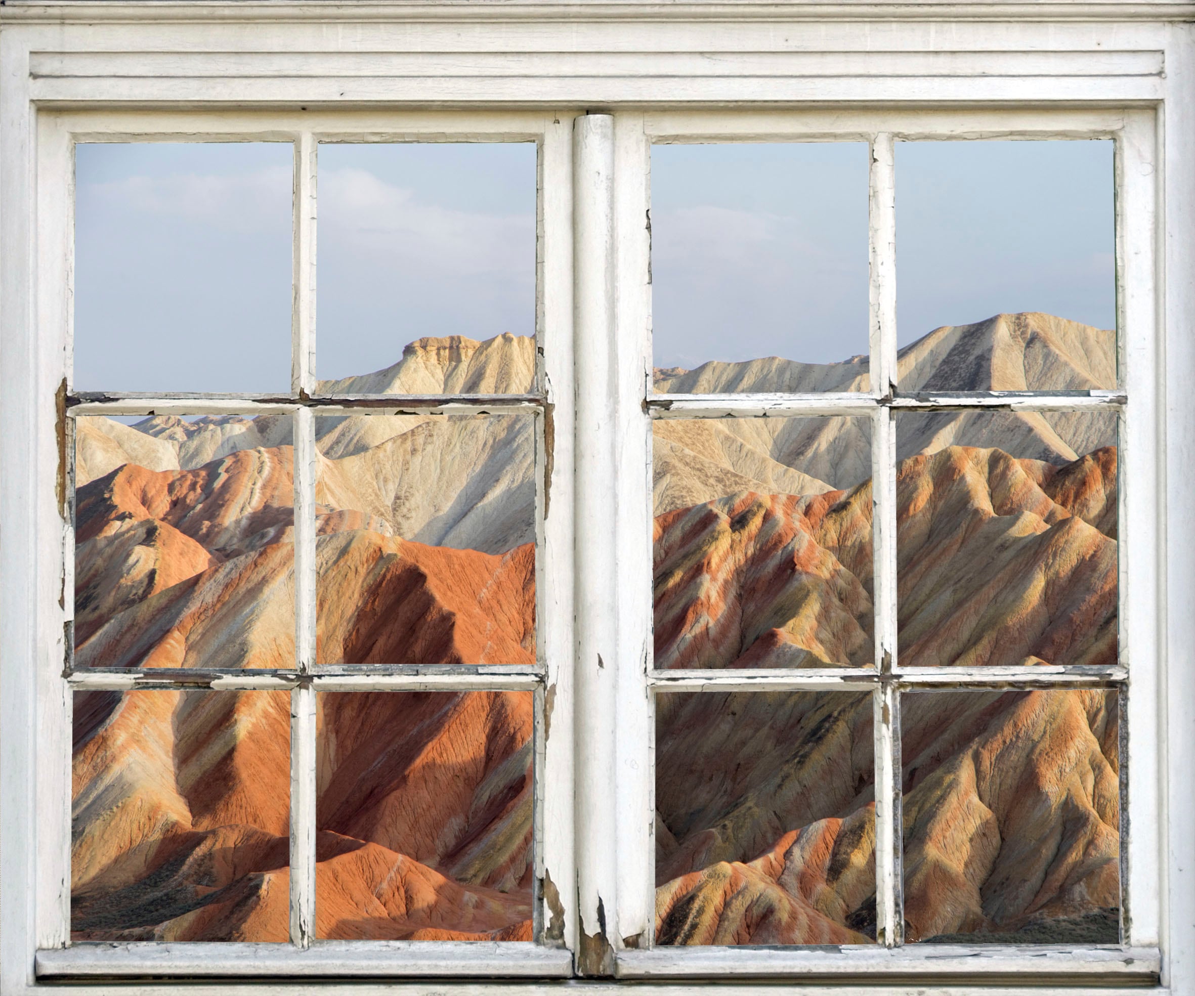 Image of queence Wandsticker "Berge" Wandsticker, Wandbild, selbstklebend, 3D, Fenster