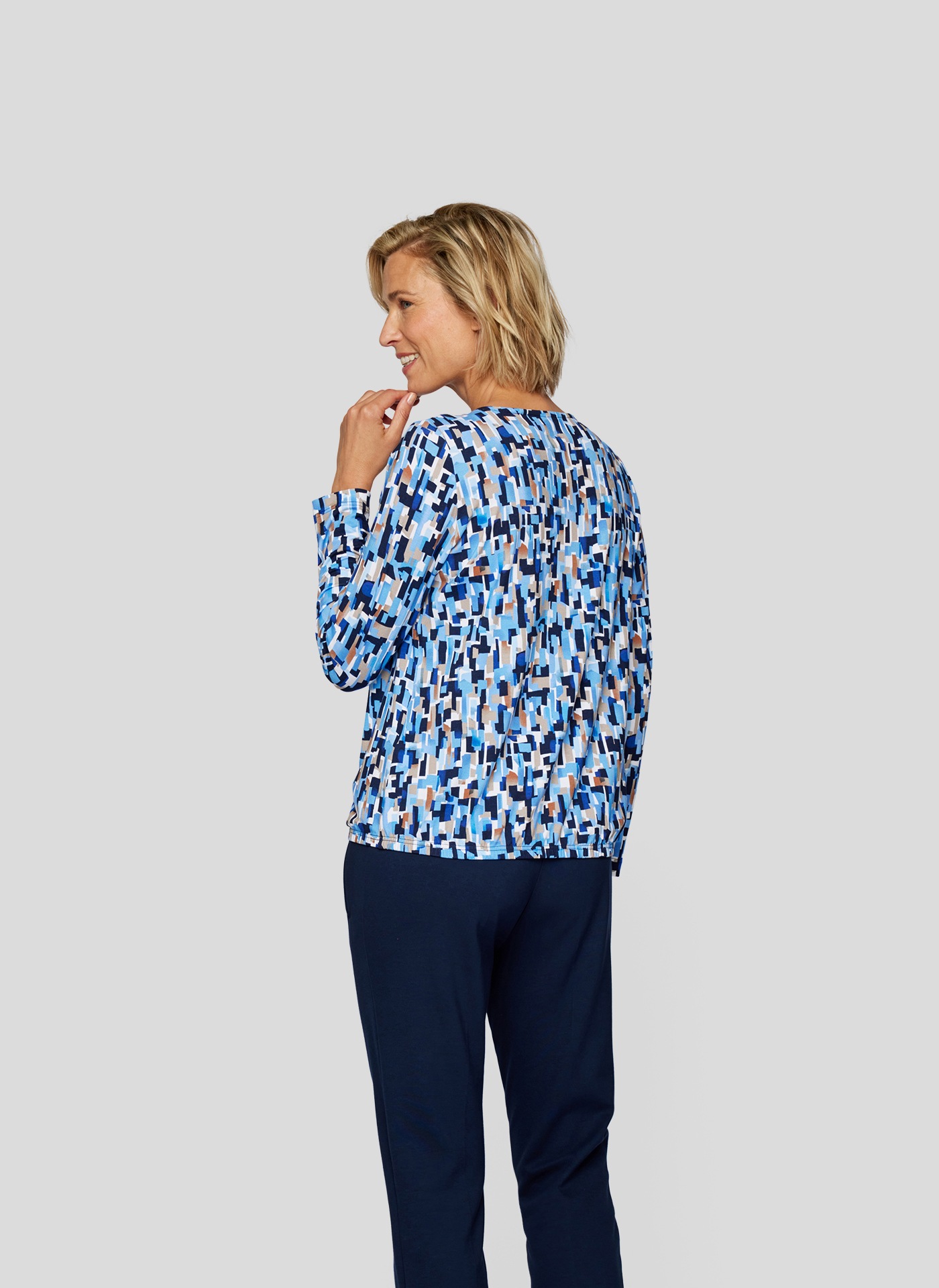 Rabe Langarmshirt, mit grafischem Muster