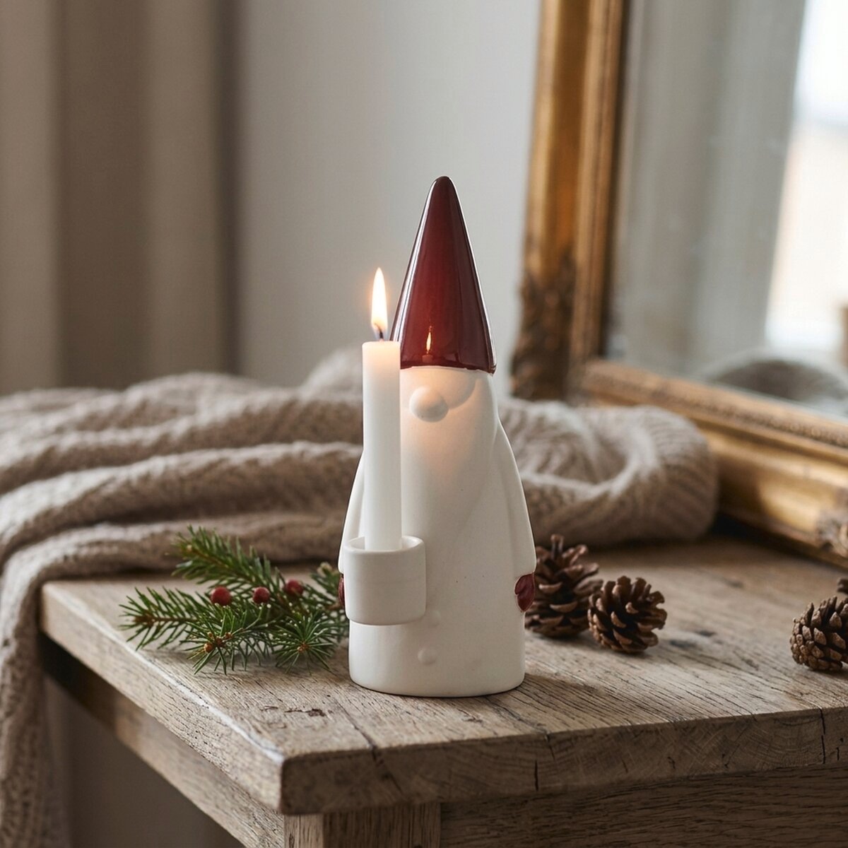 GOODproduct Kerzenleuchter »Gefo, zwei verschiedene Höhen« Zweiteiliges Set im festlichen Weihnachtsmann-Design