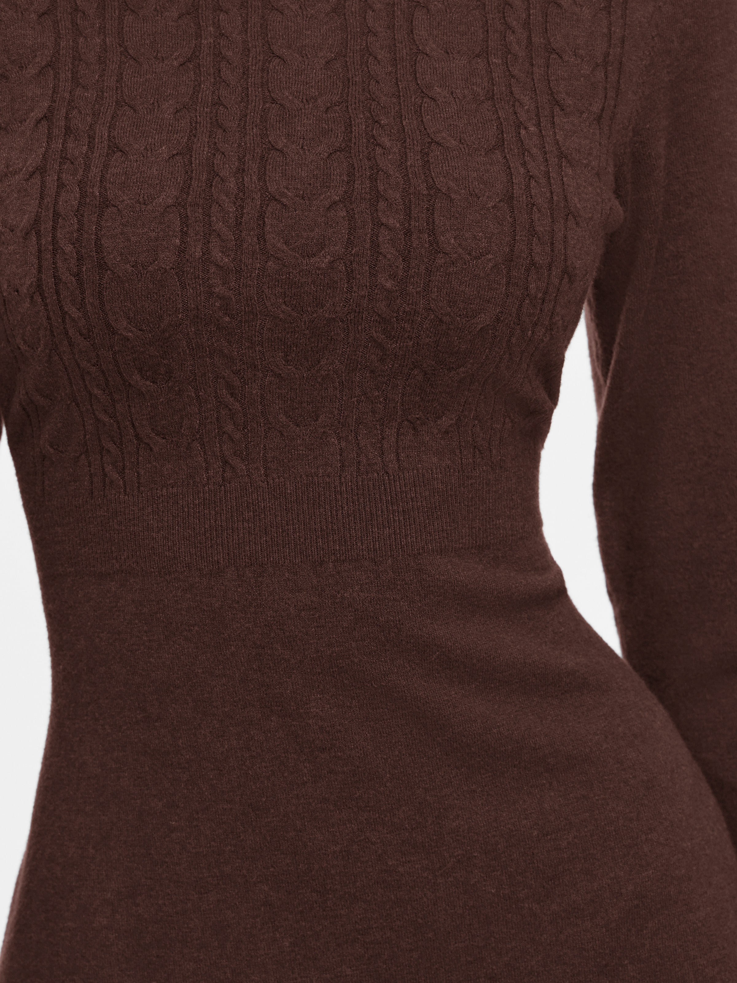 Vila Mini-robe »VIKERRY O-NECK L/S CABLE KNIT DRESS NOOS« en mélange de matières avec viscose