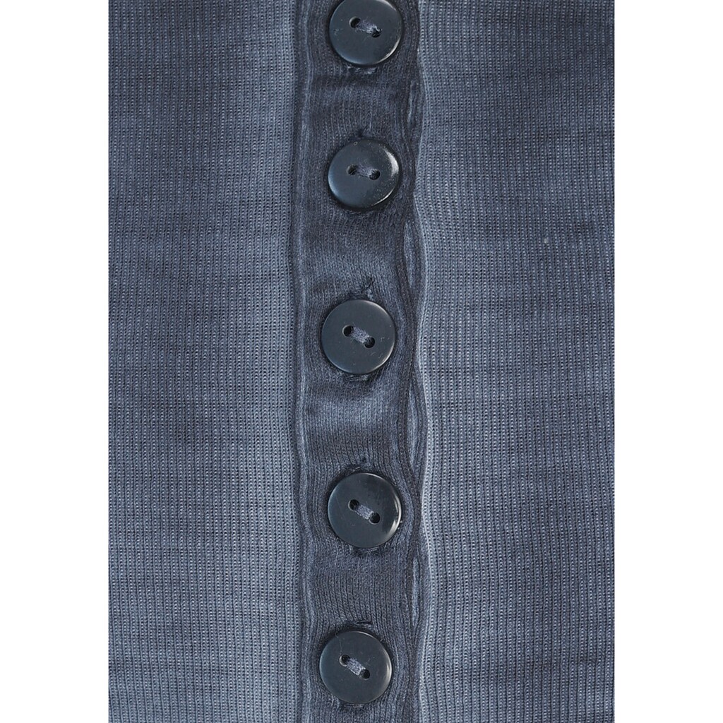 Arizona Langarmshirt »Krempelärmel mit Riegel«, mit Knopfleiste und Ärmelriegel
