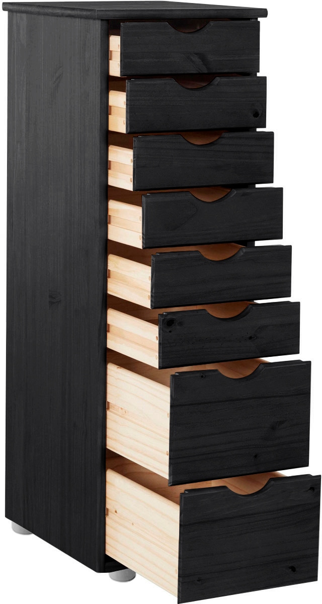 INOSIGN Kommode »Gava«, massives Kiefernholz, mit vielen Stauraummöglichkeiten, Breite 34 cm