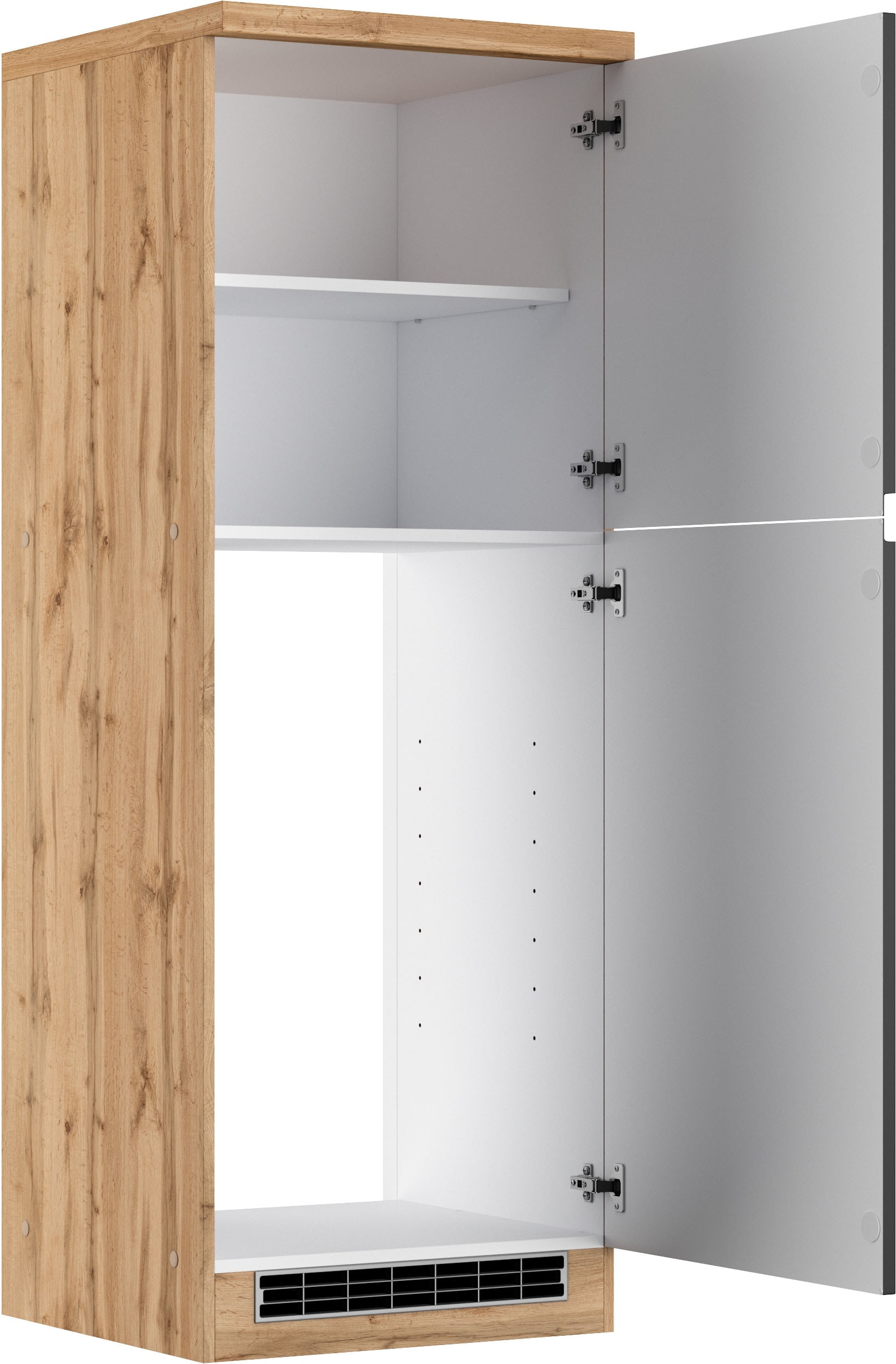 KOCHSTATION Armoire réfrigérée encastrable »KS-Virginia,neu in verbesserter Ausführung« Rangement, Softclose,  Largeur 60 cm, hauteur 165 cm, niche pour réfrigérateur : L/H/P 56/88/55 cm