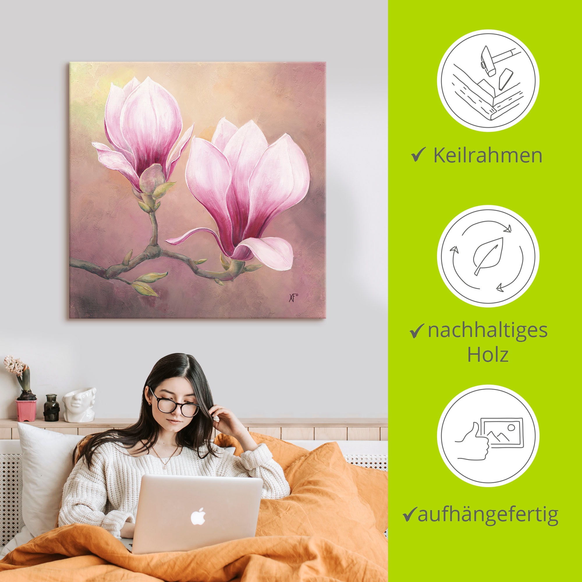 Artland Wandbild »Späte Magnolie«, Blumenbilder, (1 St.), als Alubild, Leinwandbild, Wandaufkleber oder Poster in versch. Grössen