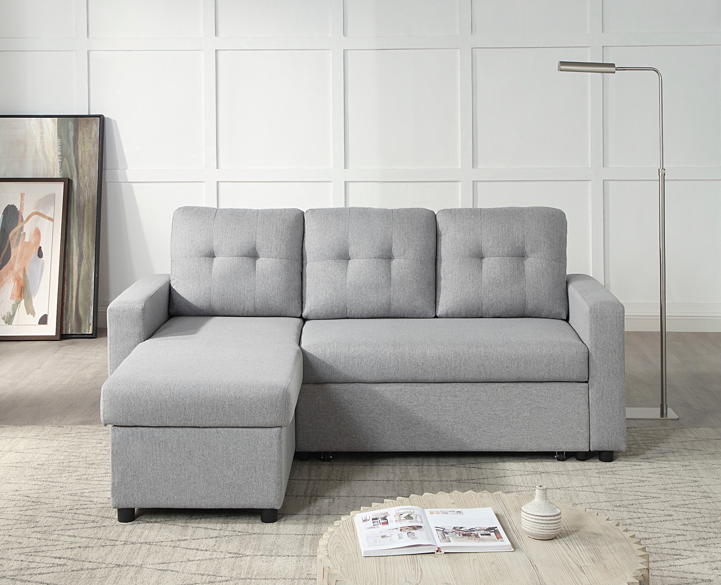 Image of ATLANTIC home collection Ecksofa "Gino L-Form" mit Schlaffunktion und Stauraum, Recamiere beidseitig montierbar