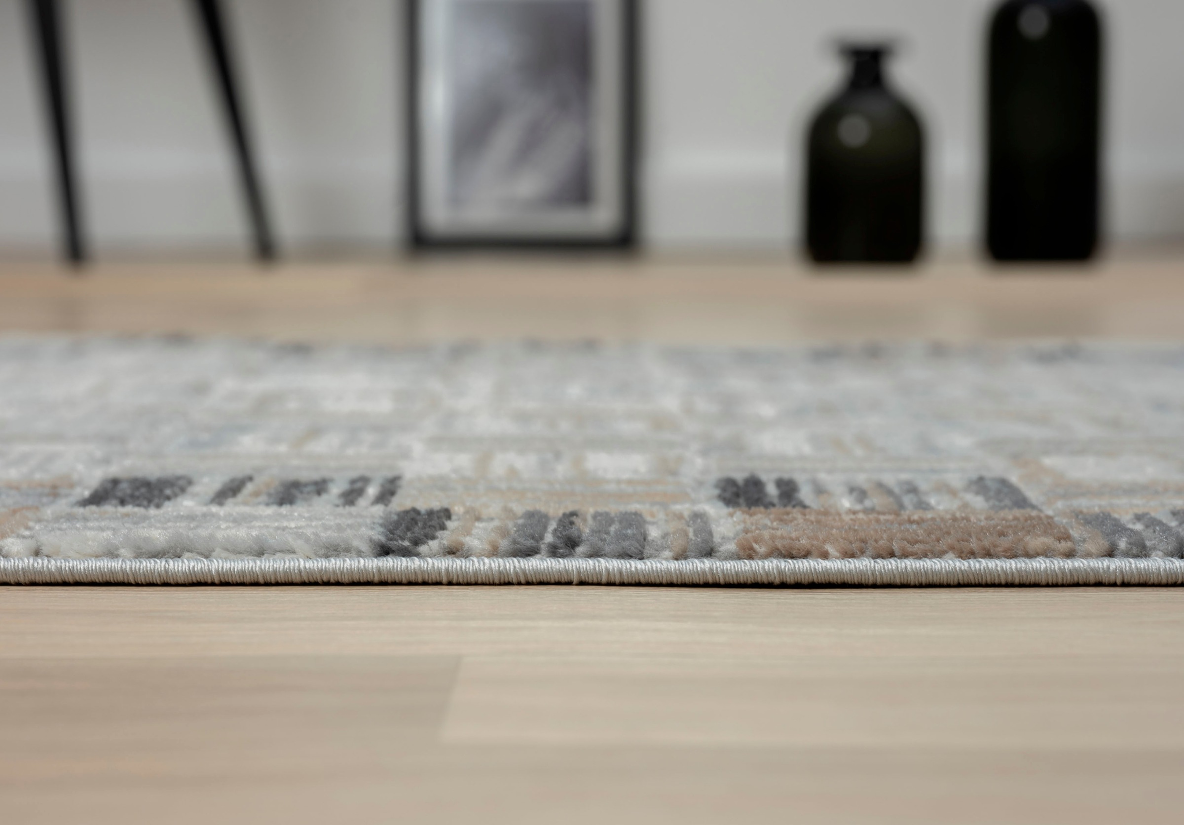 Myflair Möbel & Accessoires Teppich »My Mood, LAGERRÄUMUNG!« rechteckig 8 mm Höhe Kurzflor, Scandi-Design, mit Bordüre, besonders weich durch Microfaser